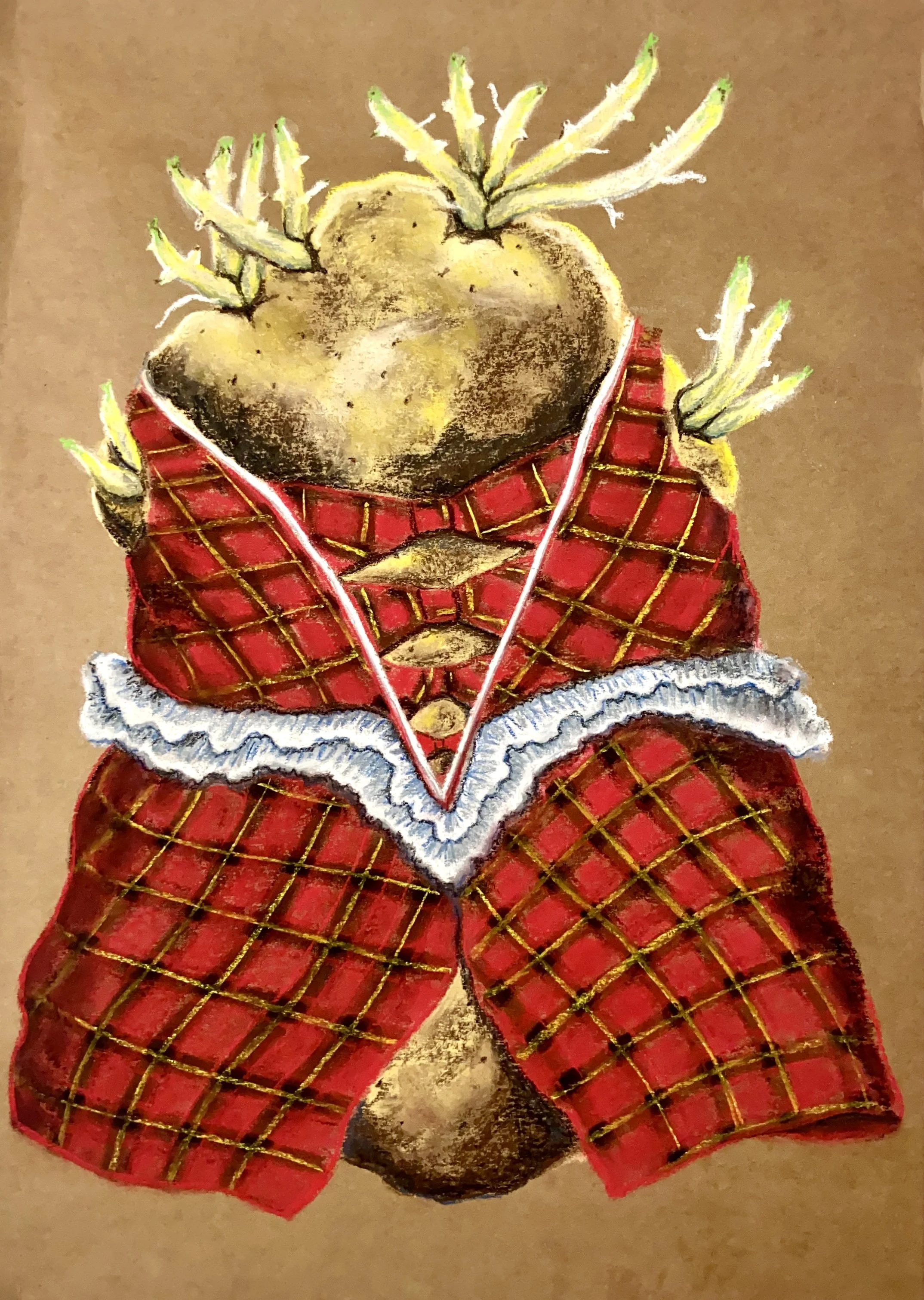 Papa con vestidito, 19 x 14 in. 