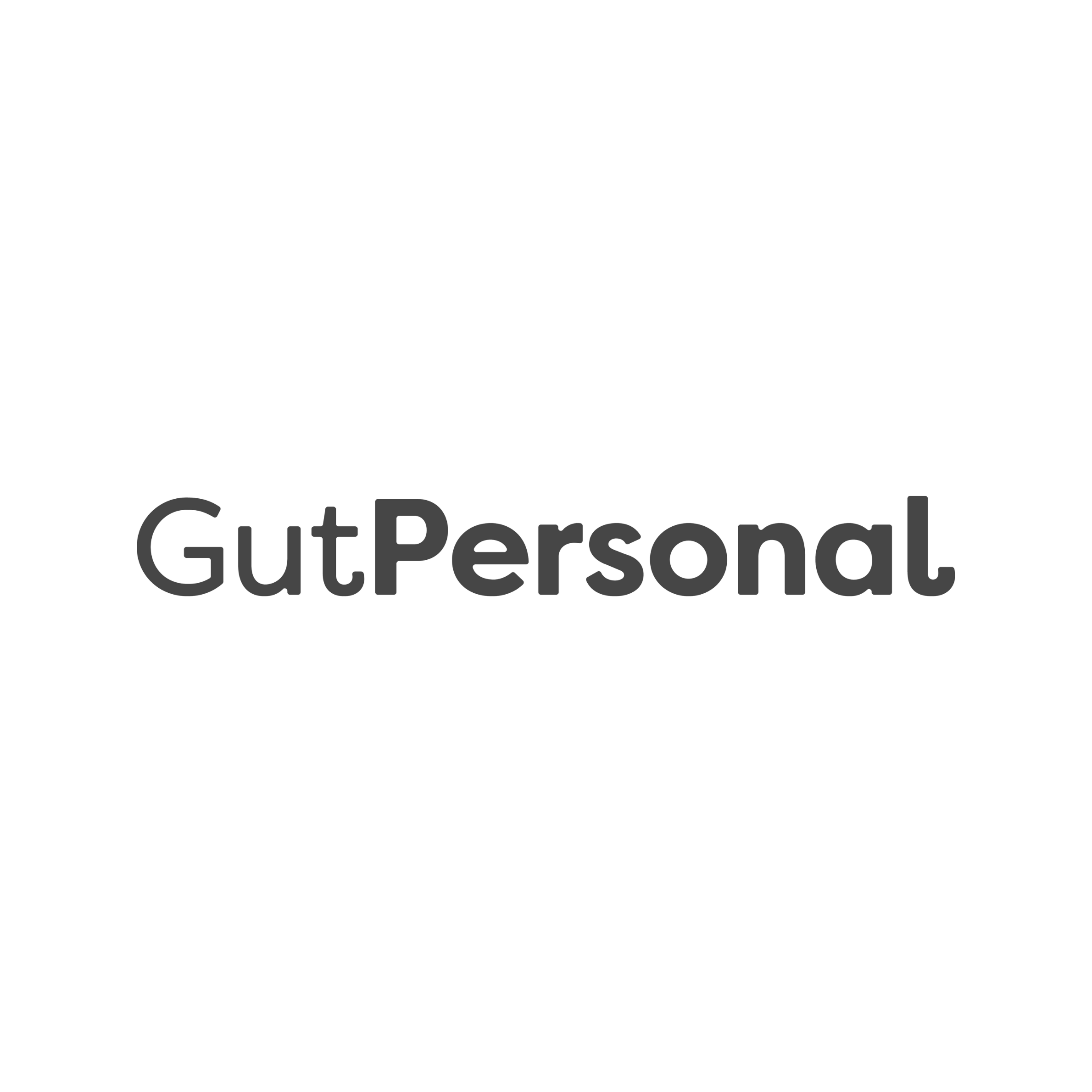 Logo with the text 'GutPersonal' in the center.