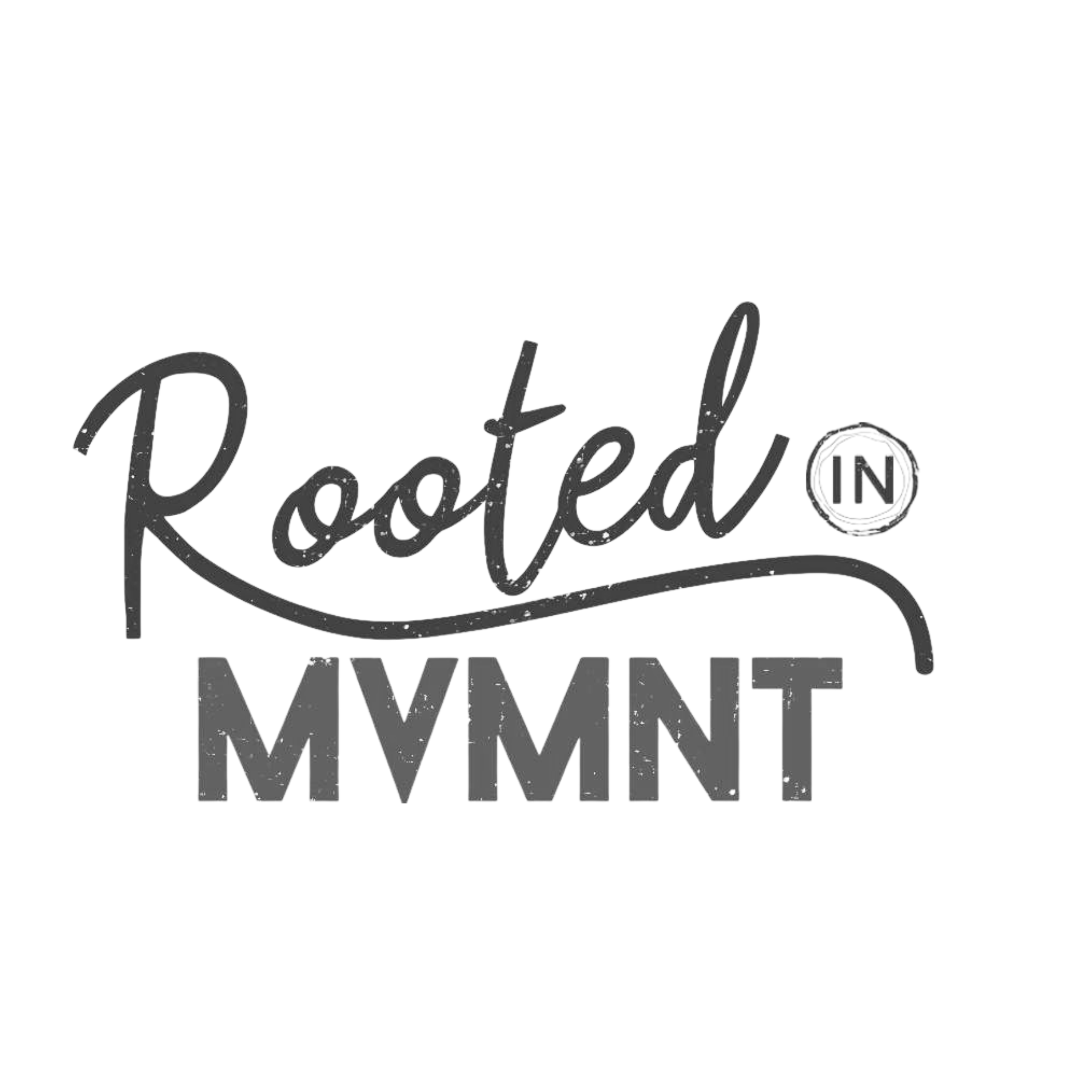 Neon sign that reads 'Rooted in MYMNT' in black and white.