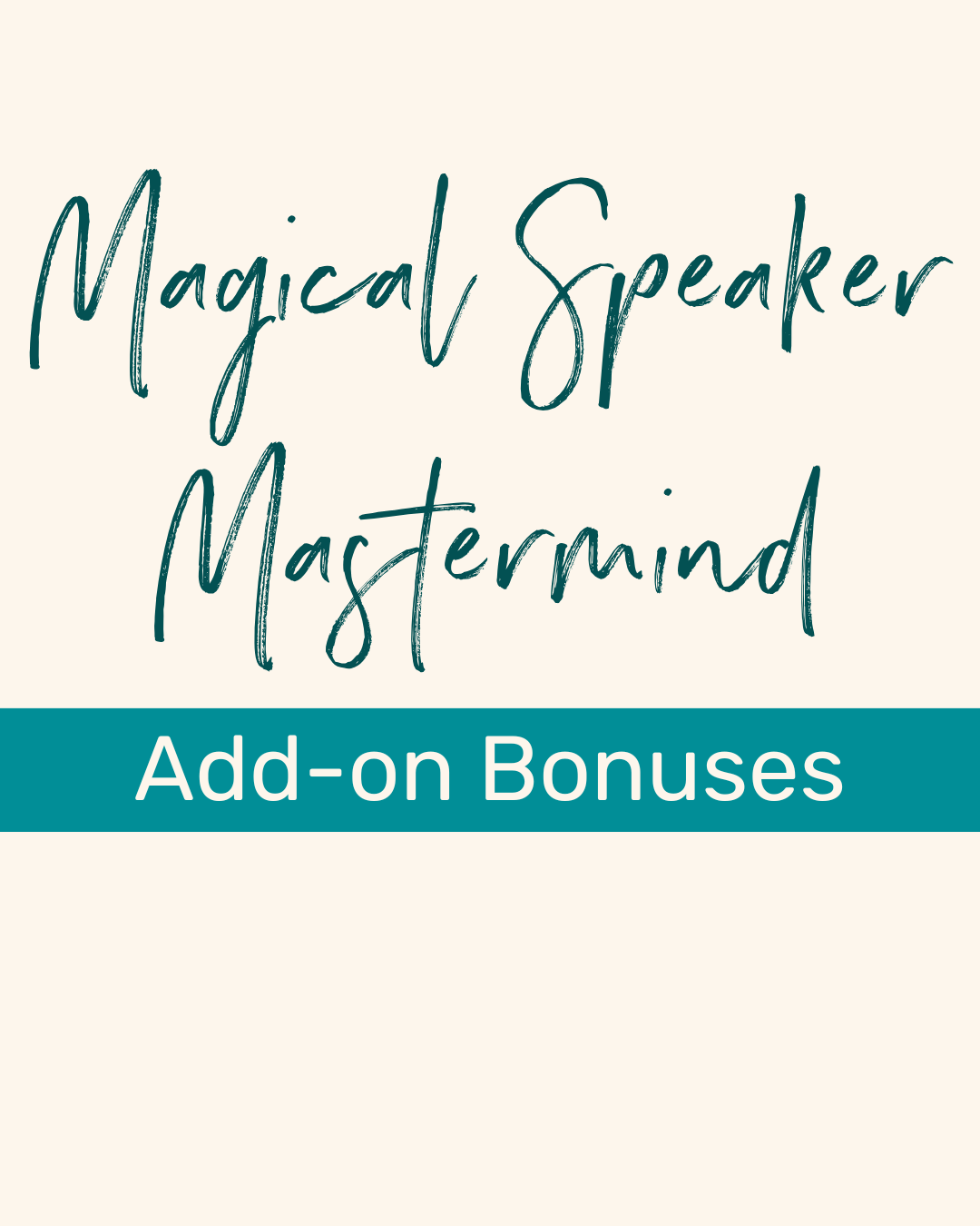 Magical Speaker Mastermind ADD-ON