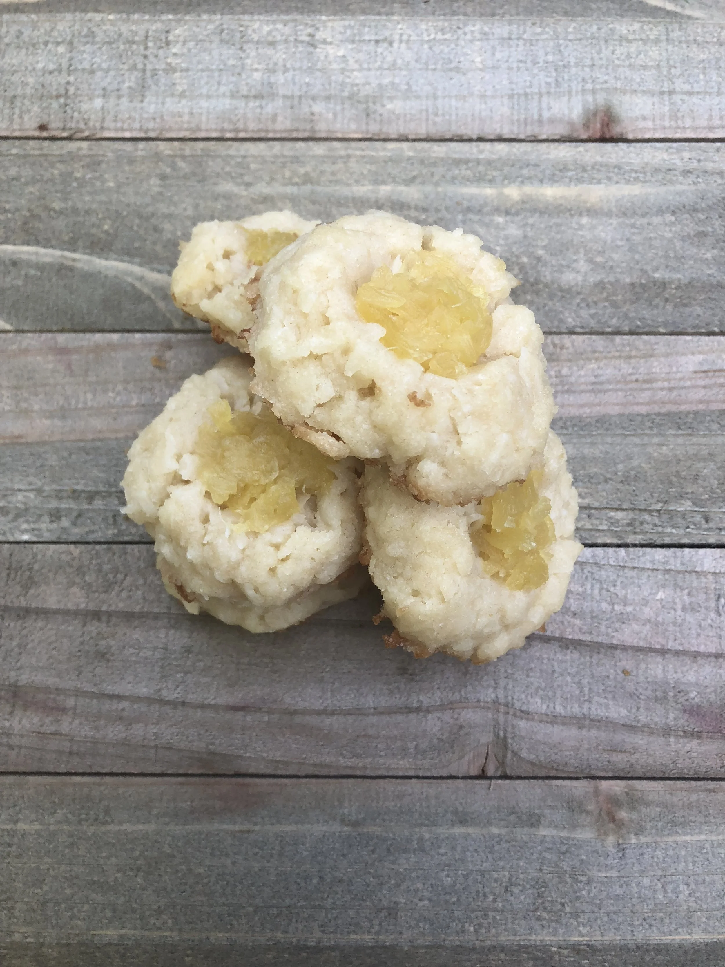 Piña Colada Thumbprint Cookies (vegan)