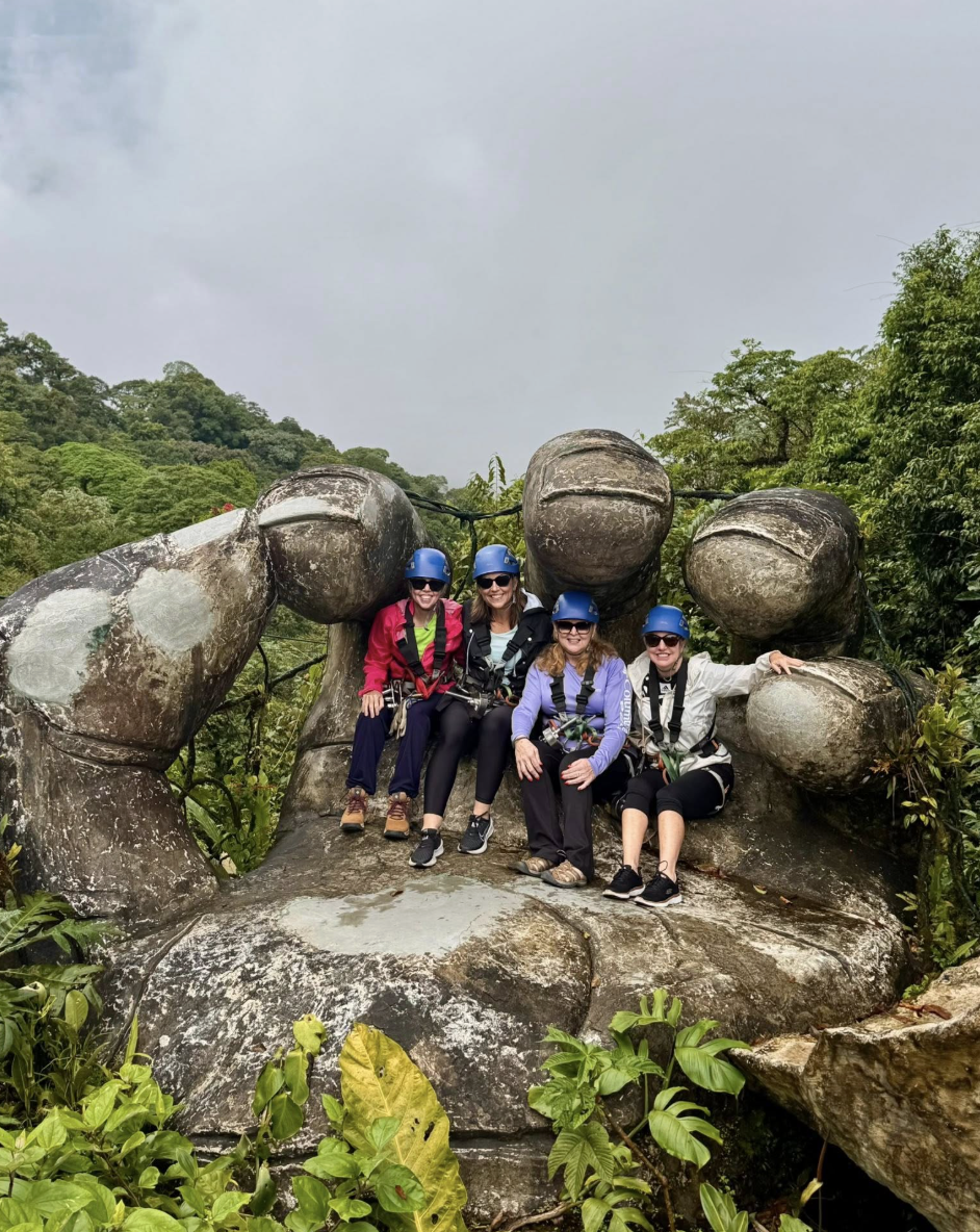 Widows Who Wine members on zipline adventure
