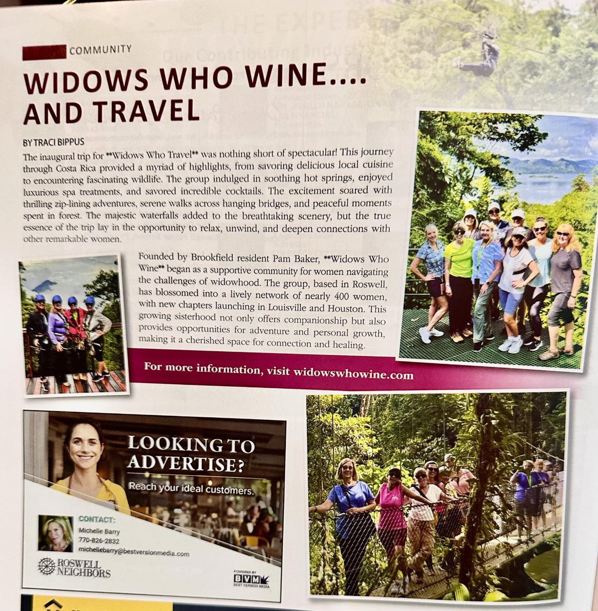 Widows Who Wine newsletter