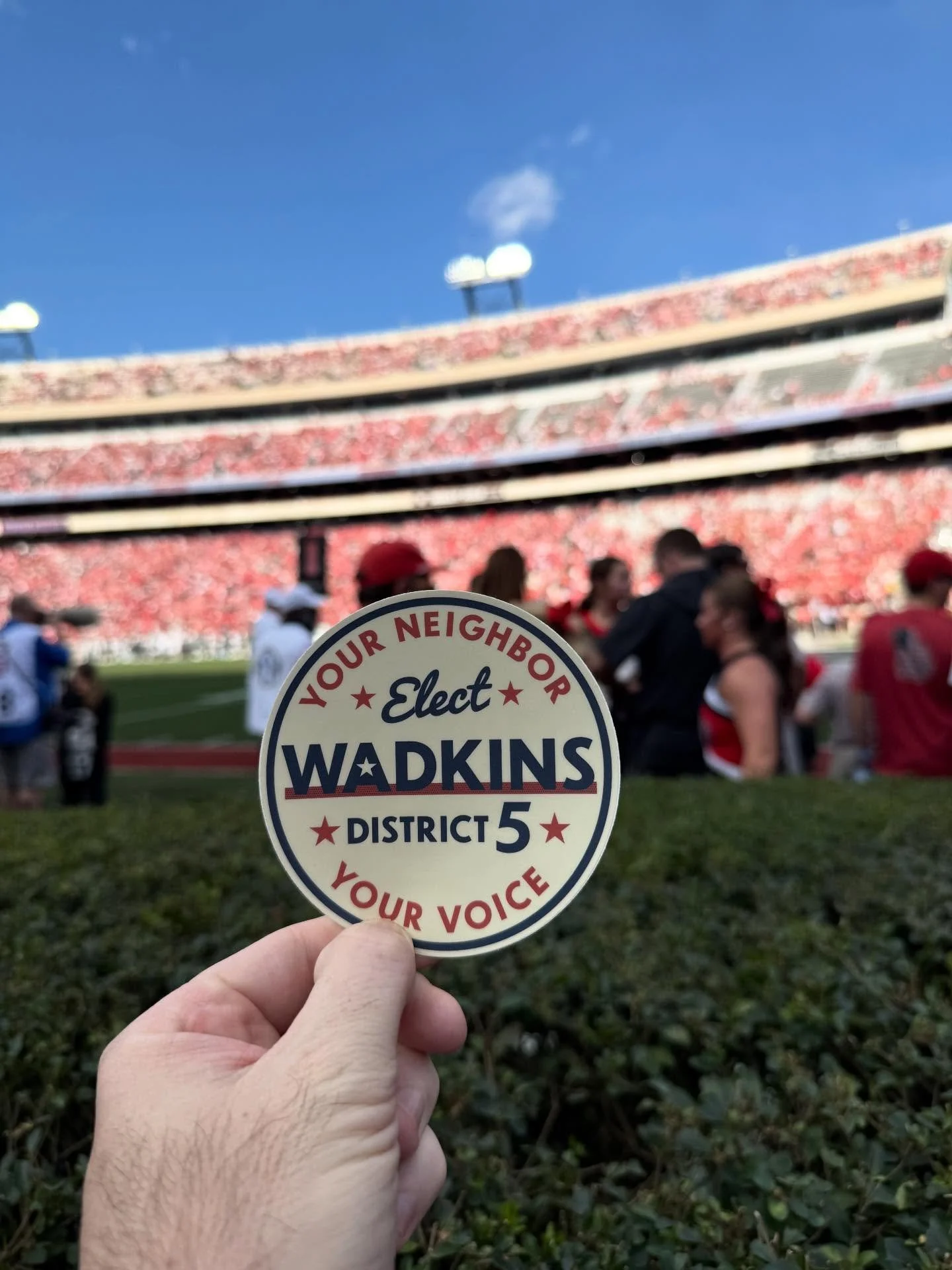 District 5 spirit is on the road &mdash; our Robert Wadkins for Columbus City Council stickers have made their way from the hedges in Athens to the roar of the Iron Bowl.

Same mission, new stadiums: connect, listen, and cheer each other on. If you c