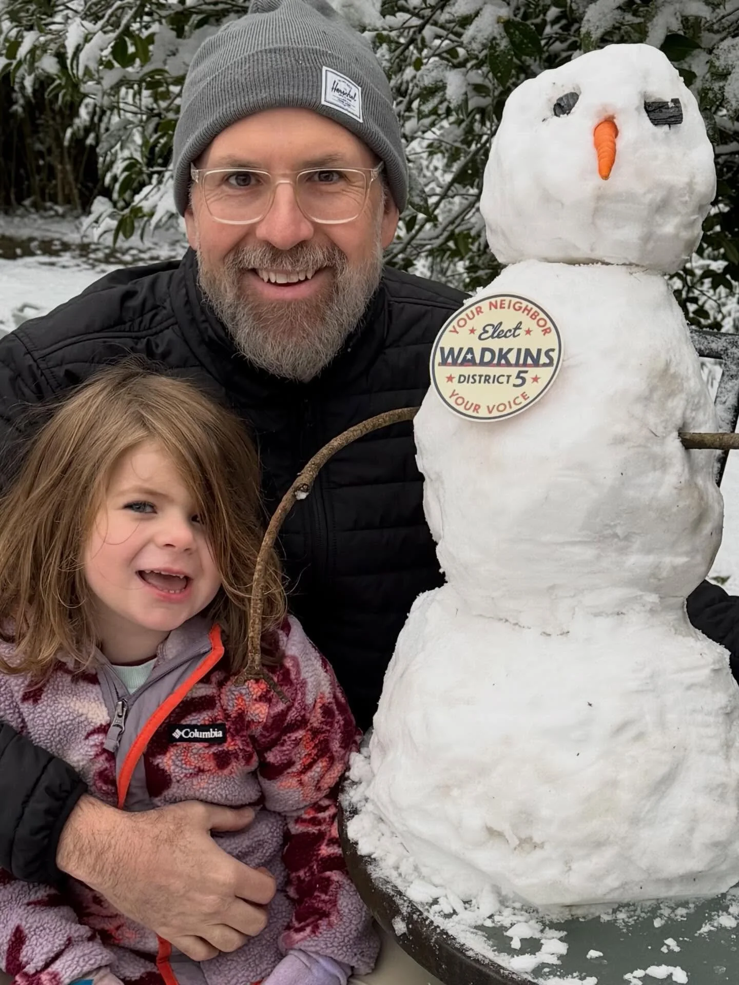 Enjoy the snow today, District 5! We don&rsquo;t mind a winter walk, so if you&rsquo;re in need of stickers or a sign, reach out, and we&rsquo;ll come say hi. We can also replace signs if your kids have turned it into a sled like mine. 😊