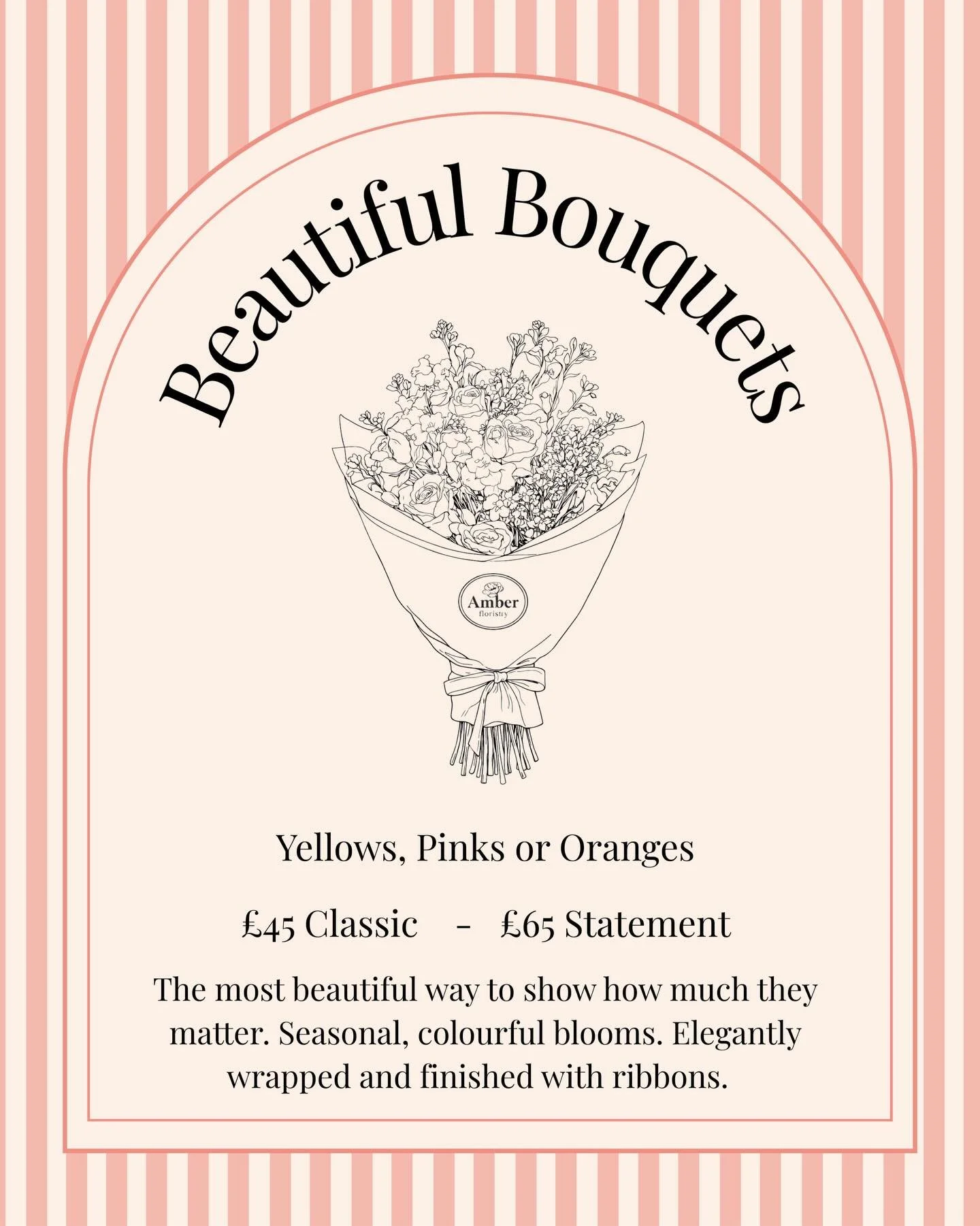 Mother&rsquo;s Day is just around the corner. Our beautiful bouquets are the perfect way to show her how much you love her. Available in Pink🩷 Yellow 💛and Orange 🧡 and in two different sizes. Swipe to see how you can order. 

Flowers will be flori