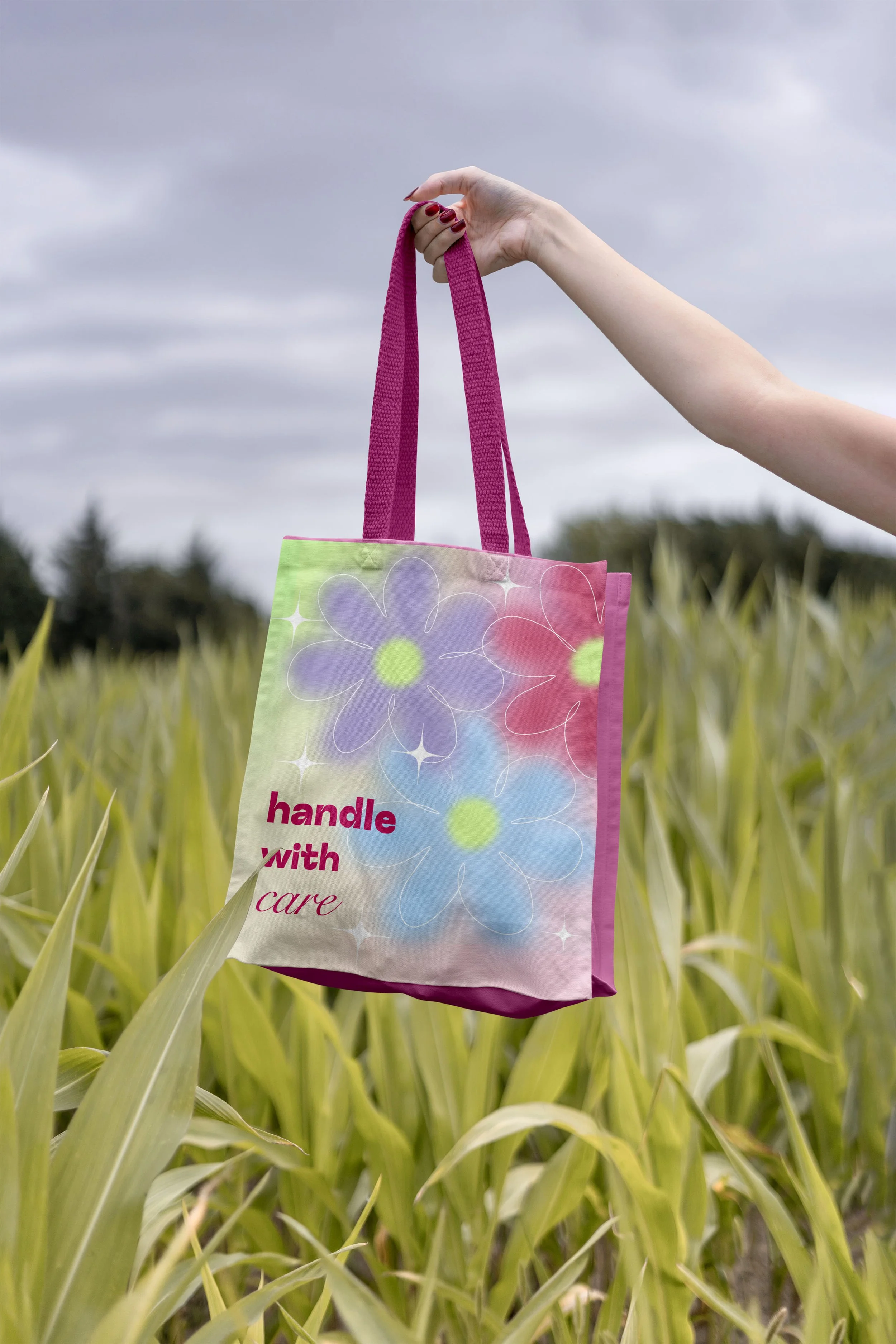 Totebag pastel colours designed by Anastasiya Kim