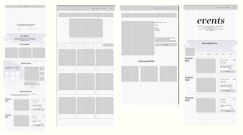vivi wireframes web design ux/ui by anastasiya kim