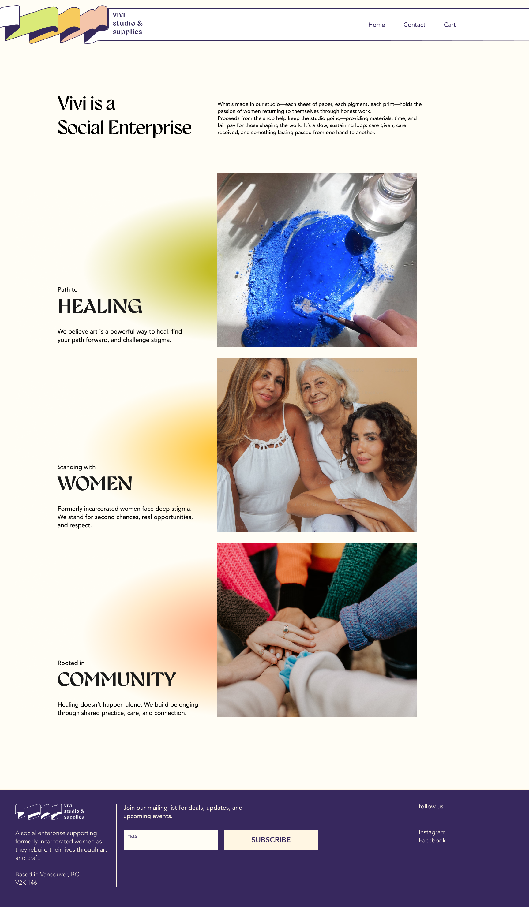 vivi mission statement page web design ux/ui by anastasiya kim