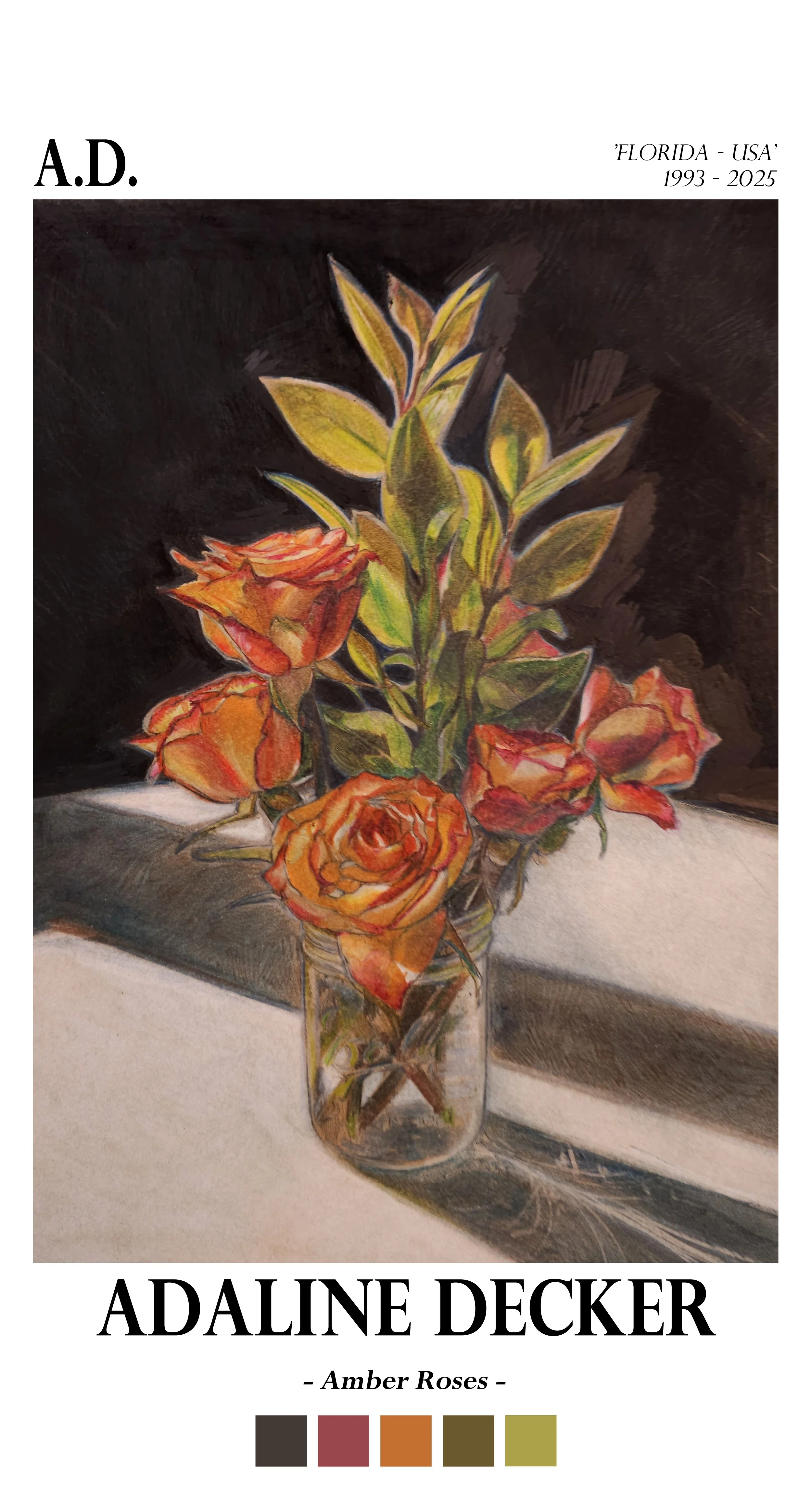 Amber Roses - Fine Art Print - 13"x24"