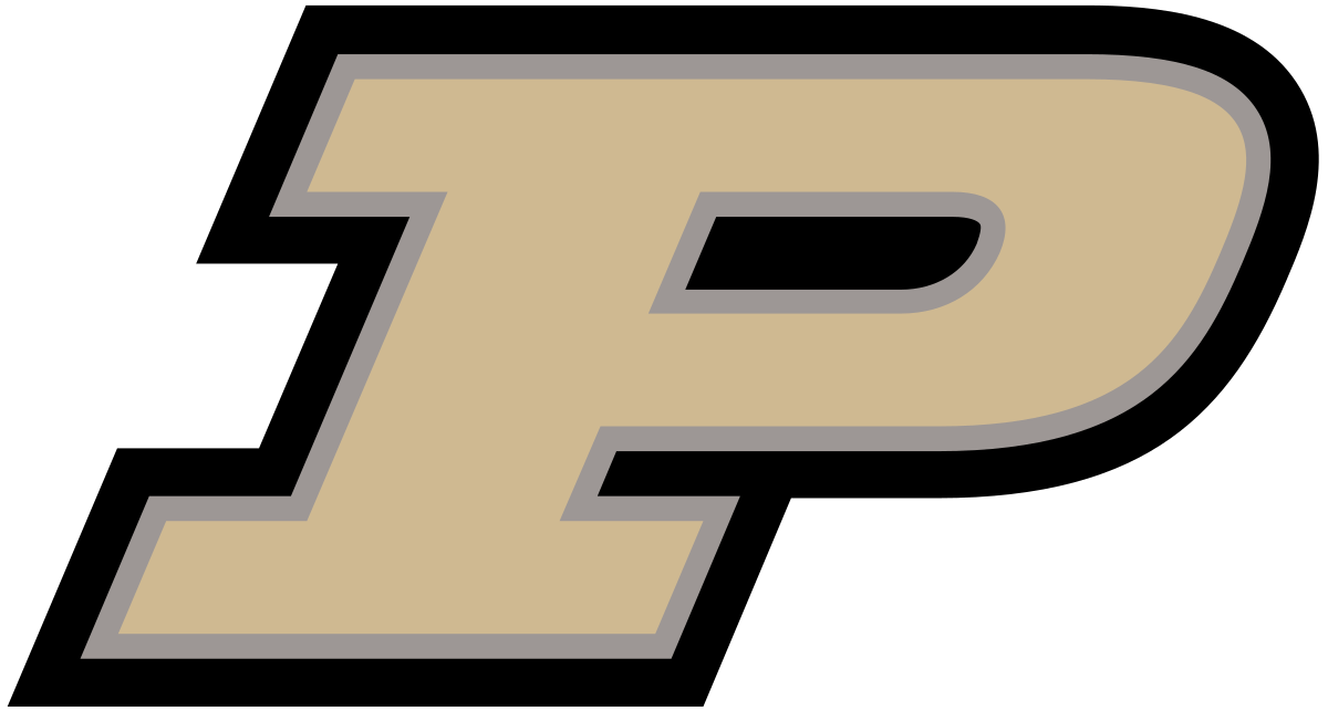 Gold and gray letter 'P' logo on a black background.