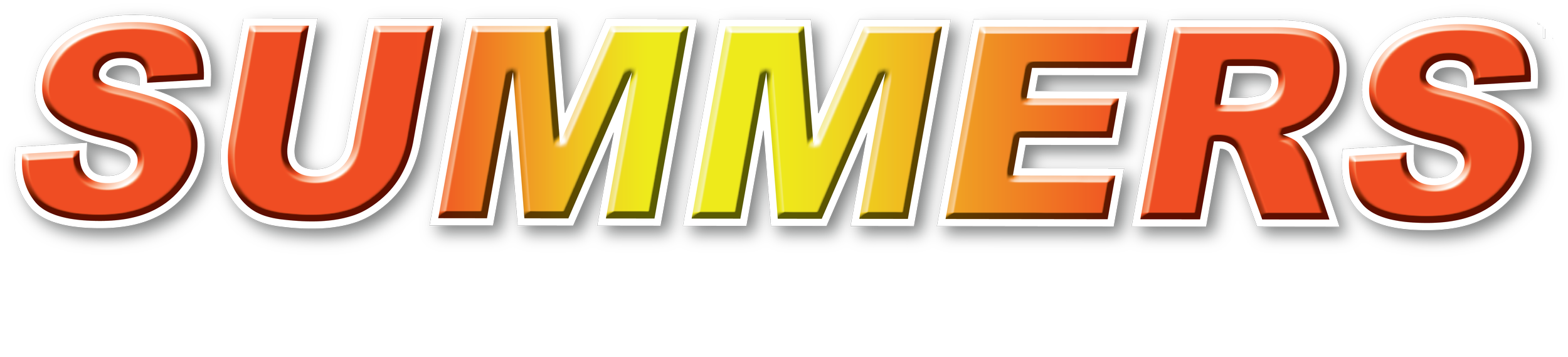 Bold, colorful text that reads 'SUMMER'S' with a black background.