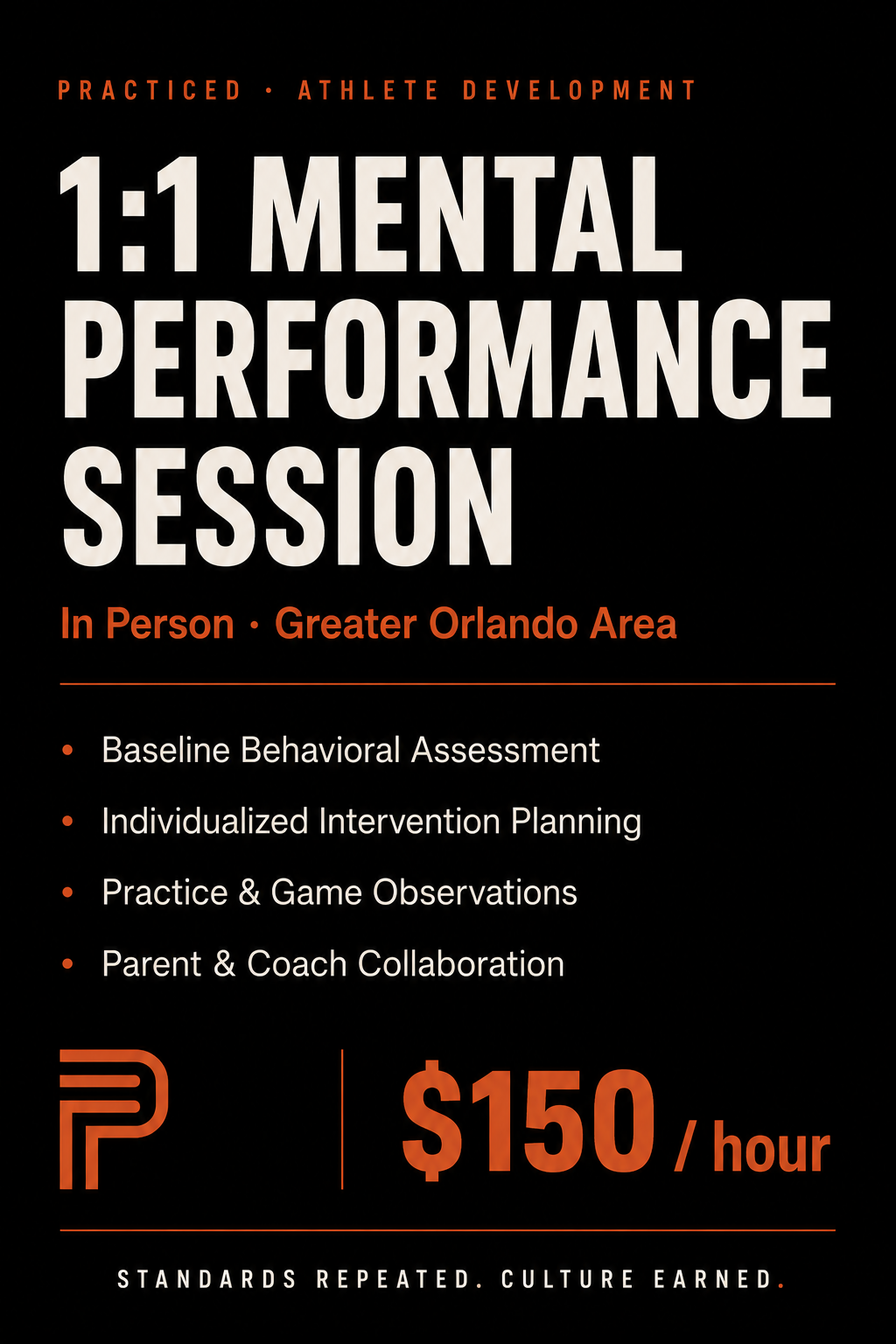 1:1 Mental Performance Session — In-Person
