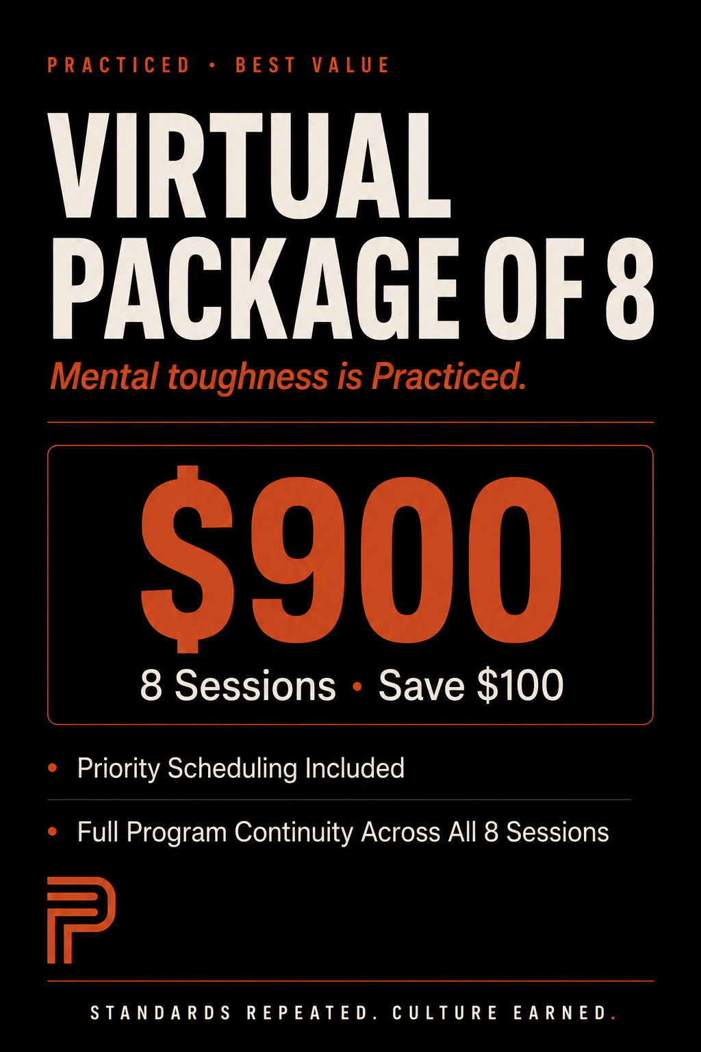 1:1 Mental Performance Sessions — Virtual Package of 8