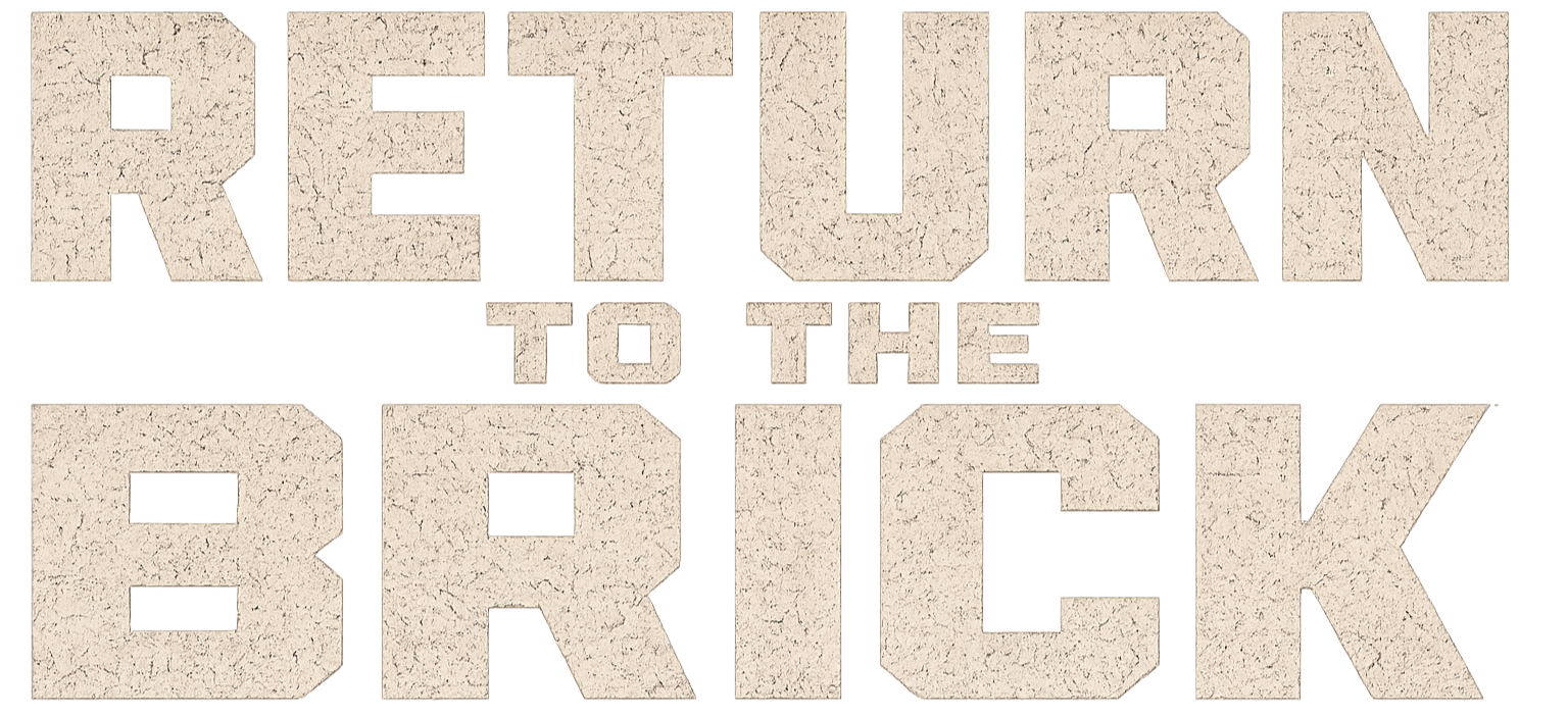 Logo for the video game 'Return to the Rick', featuring stylized cracked stone-textured lettering.