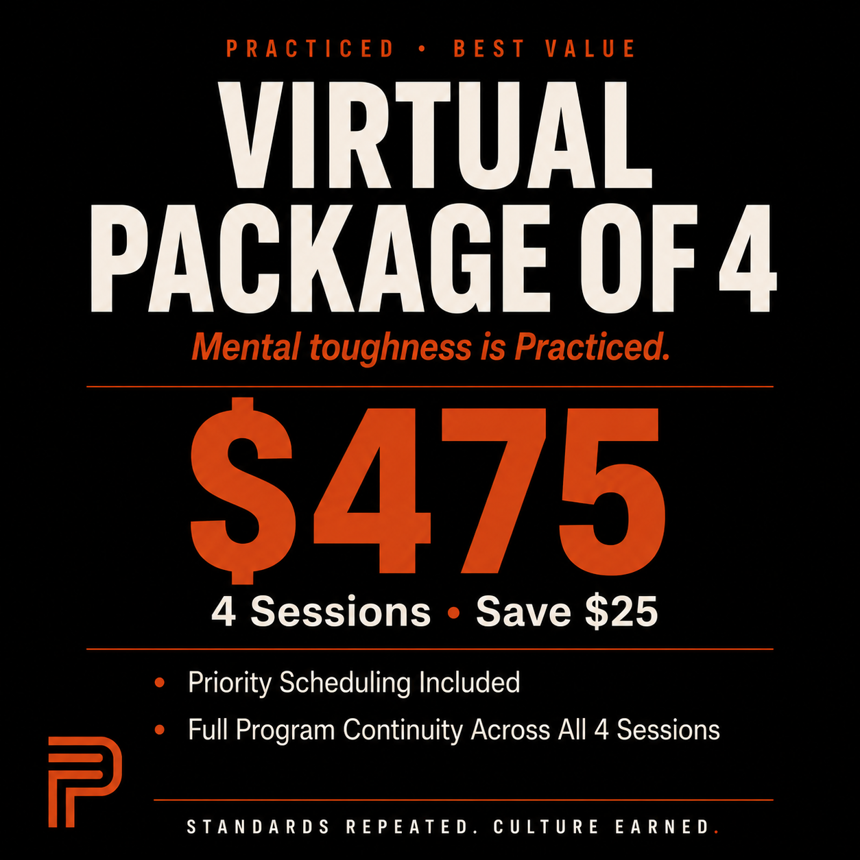 1:1 Mental Performance Sessions — Virtual Package of 4