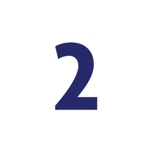 Number two inside a white circle with a black background.