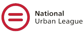 Logo for the National Urban League featuring stacked books and a circle design.