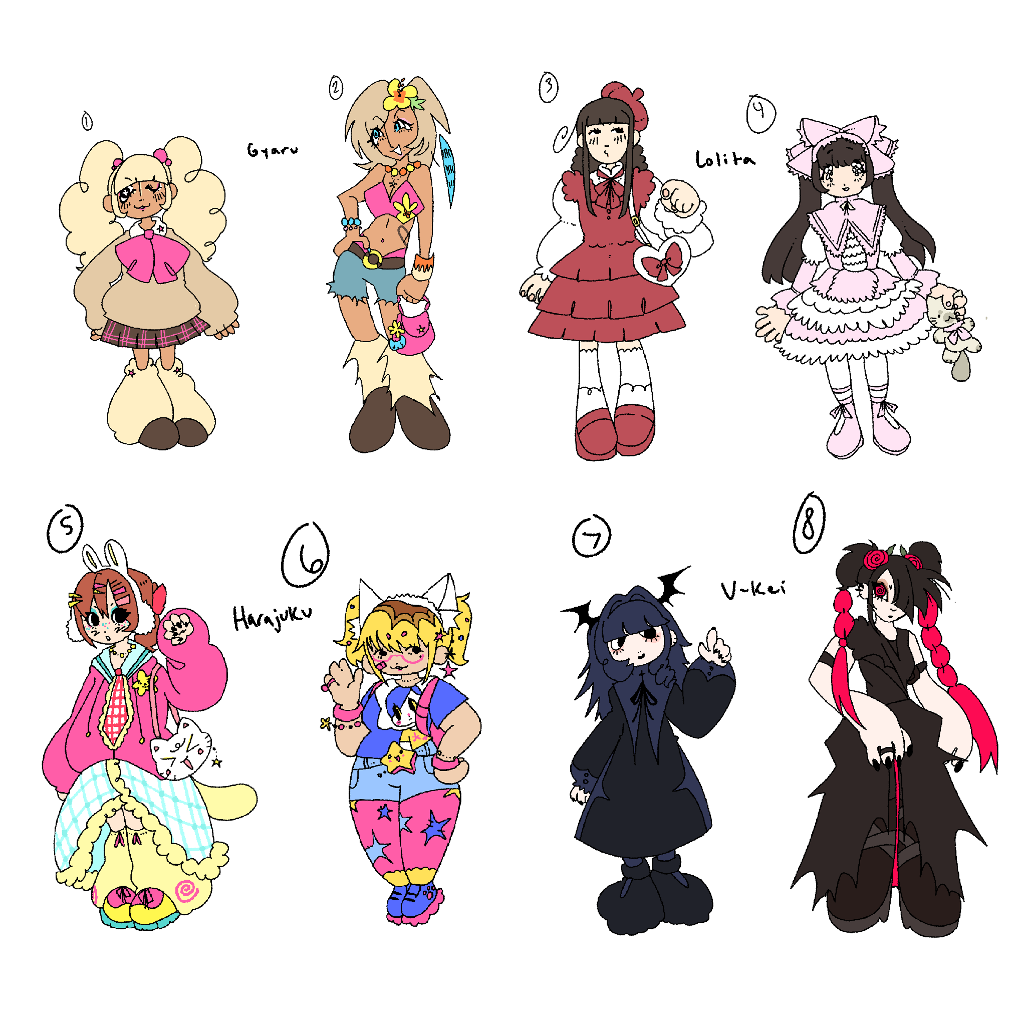 refined character sketches