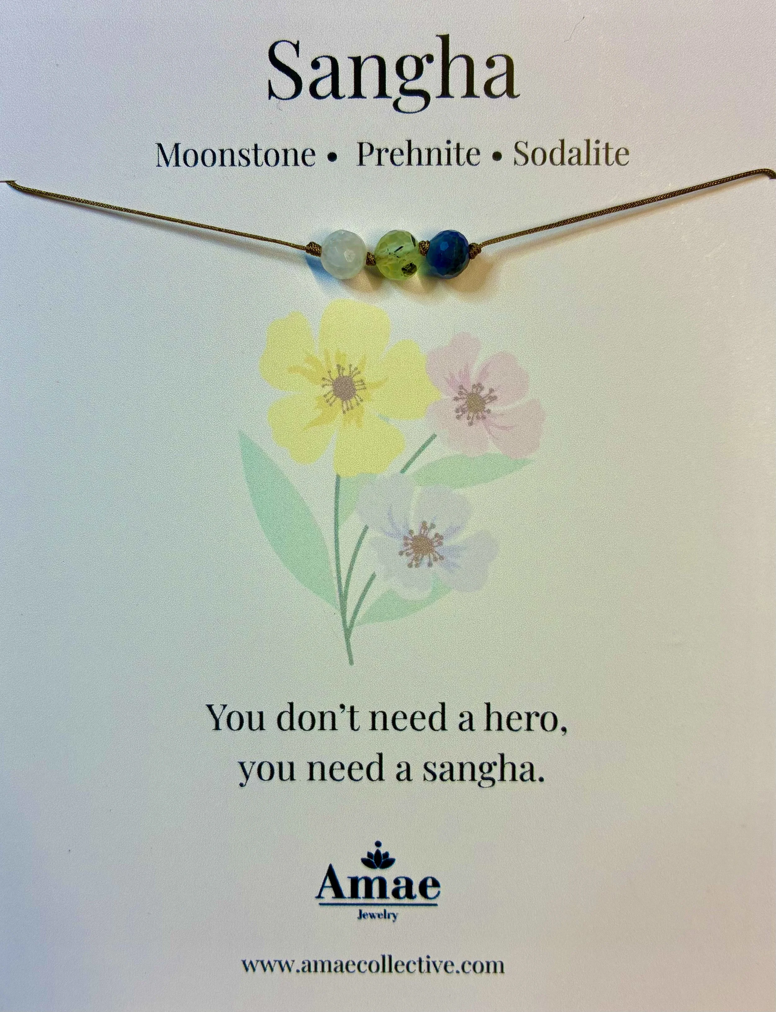 Sangha Necklace Moonstone • Prehnite • Sodalite