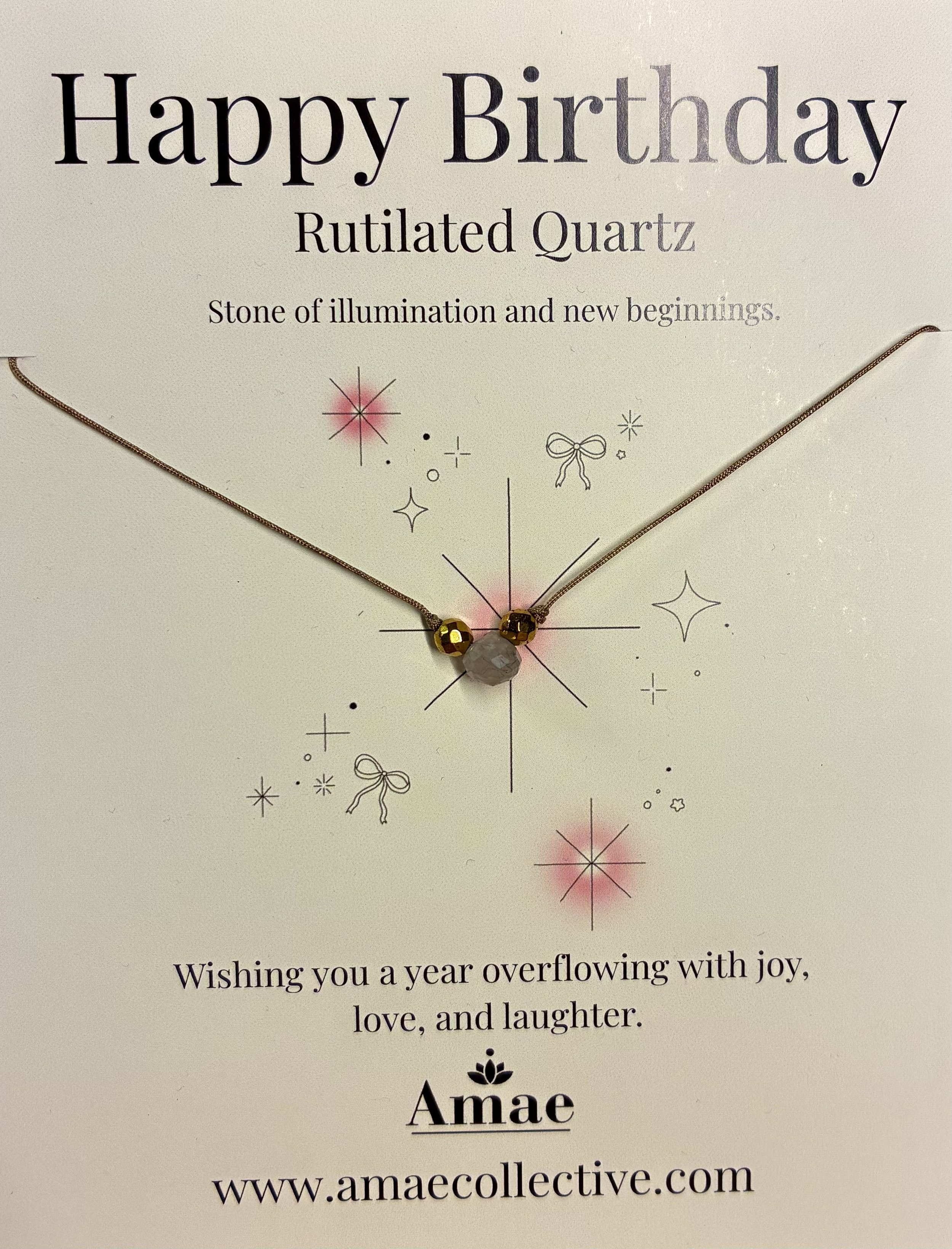Happy Birthday Necklace – Rutilated Quartz