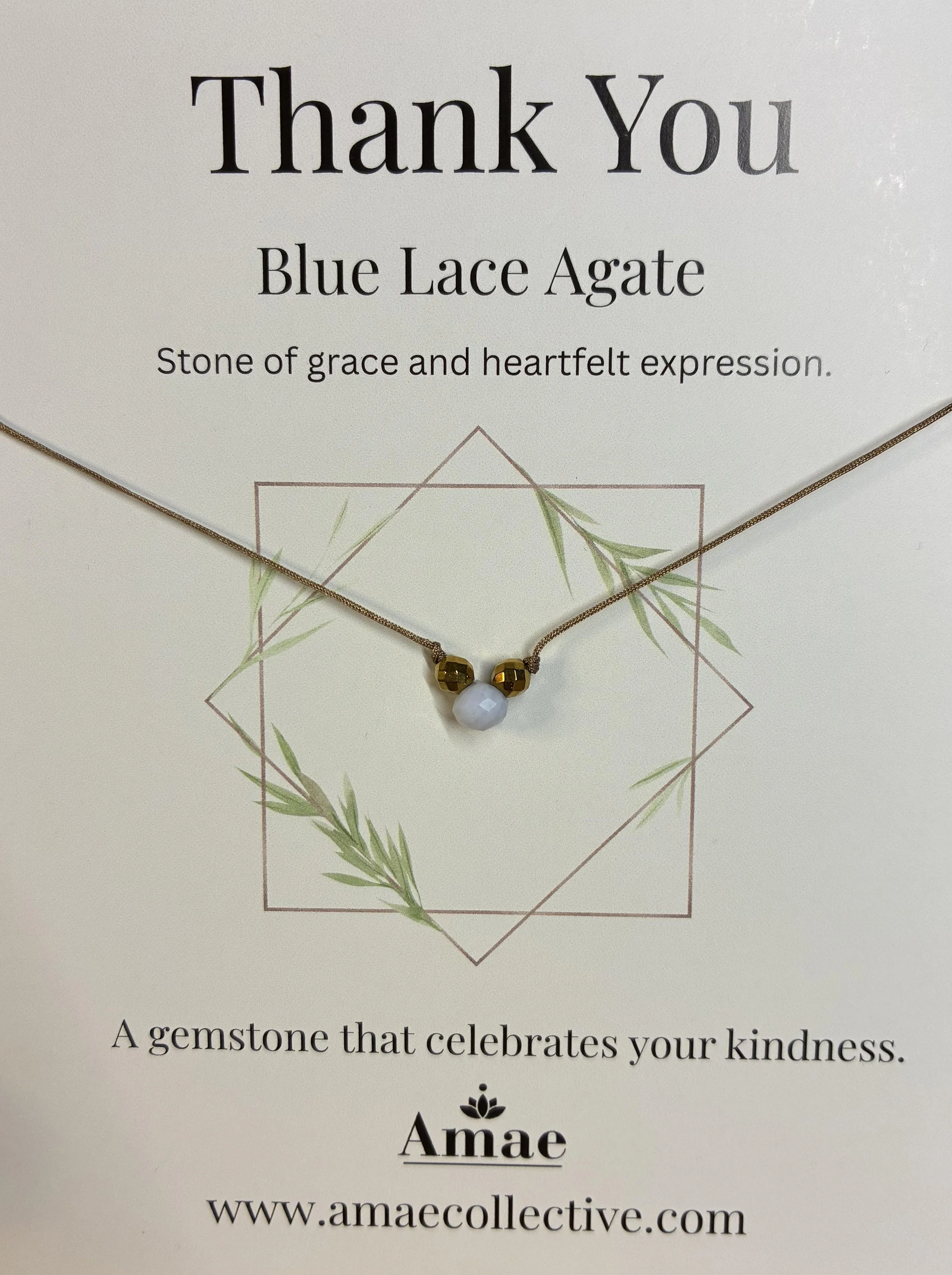 Thank You Necklace – Blue Agate