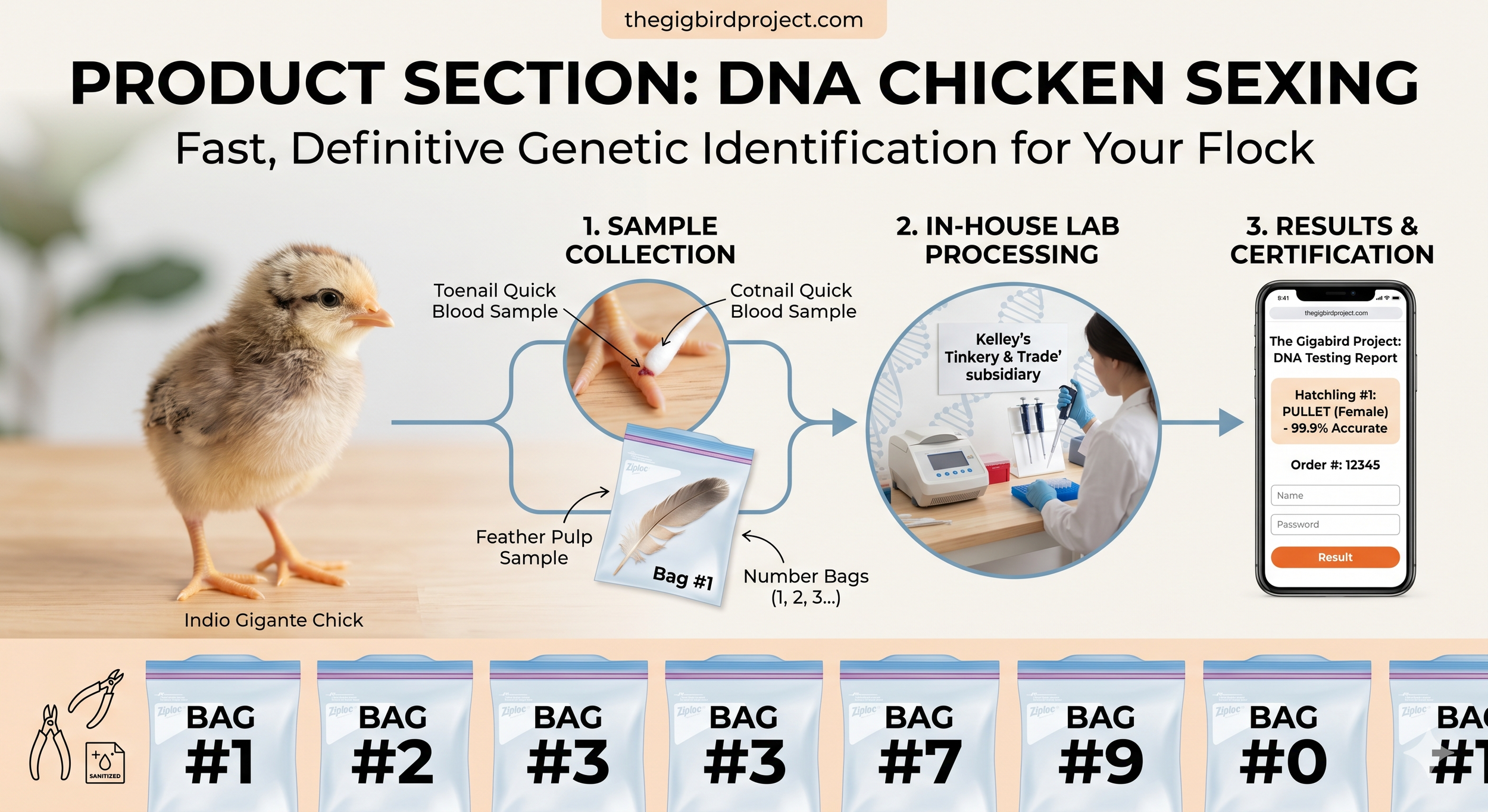DNA Poultry Sex Test (In-House Lab Service)