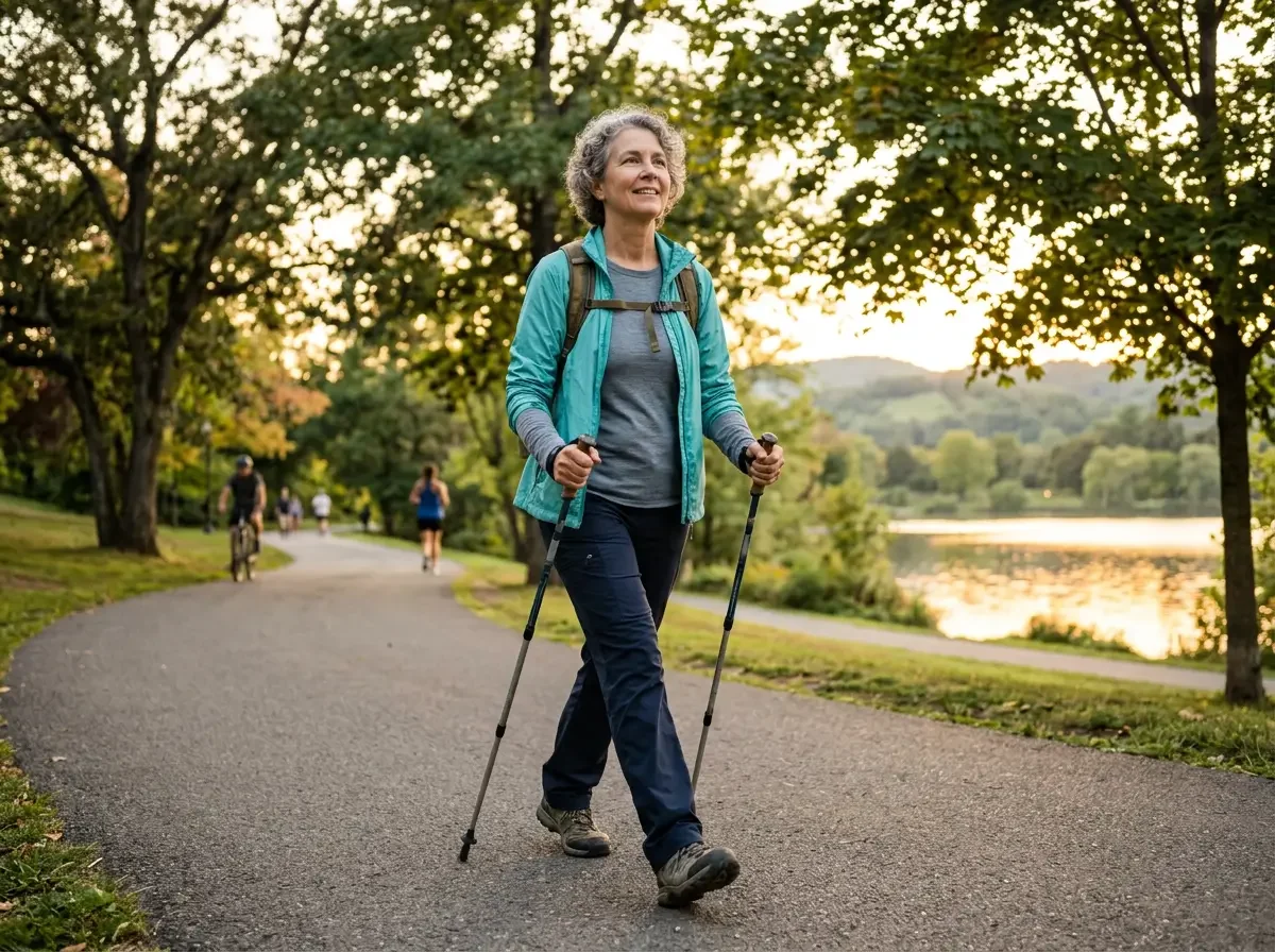 Person walking comfortably outdoors representing recovery from chronic pelvic pain