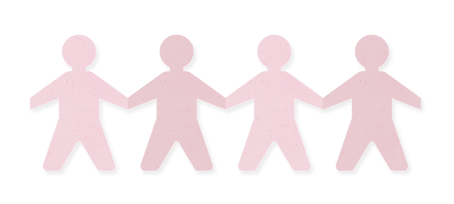 pink paper doll chain