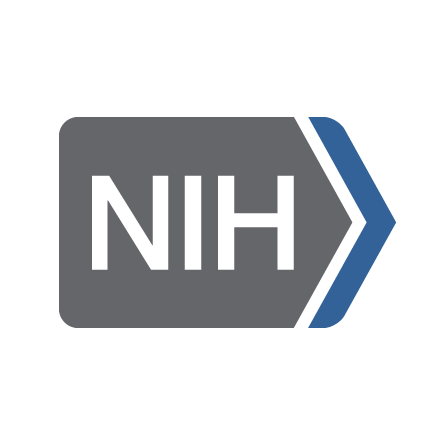 NIH logo with gray and blue design.