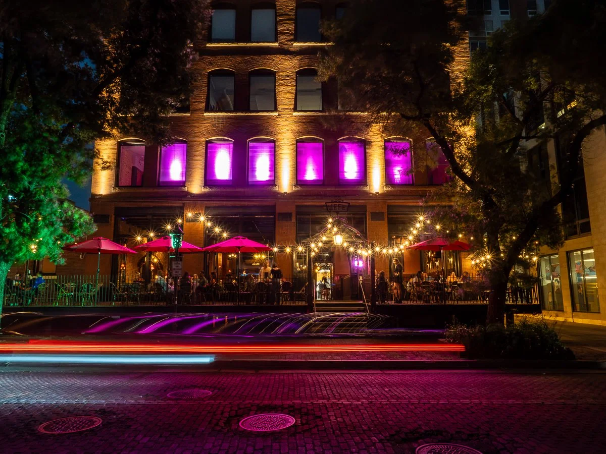 Main Street at night, Minneapolis