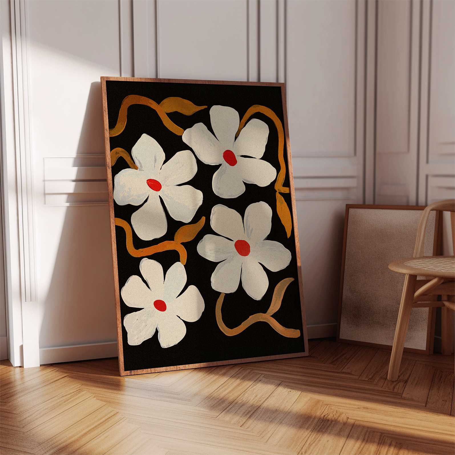 Hand-painted abstract flowers