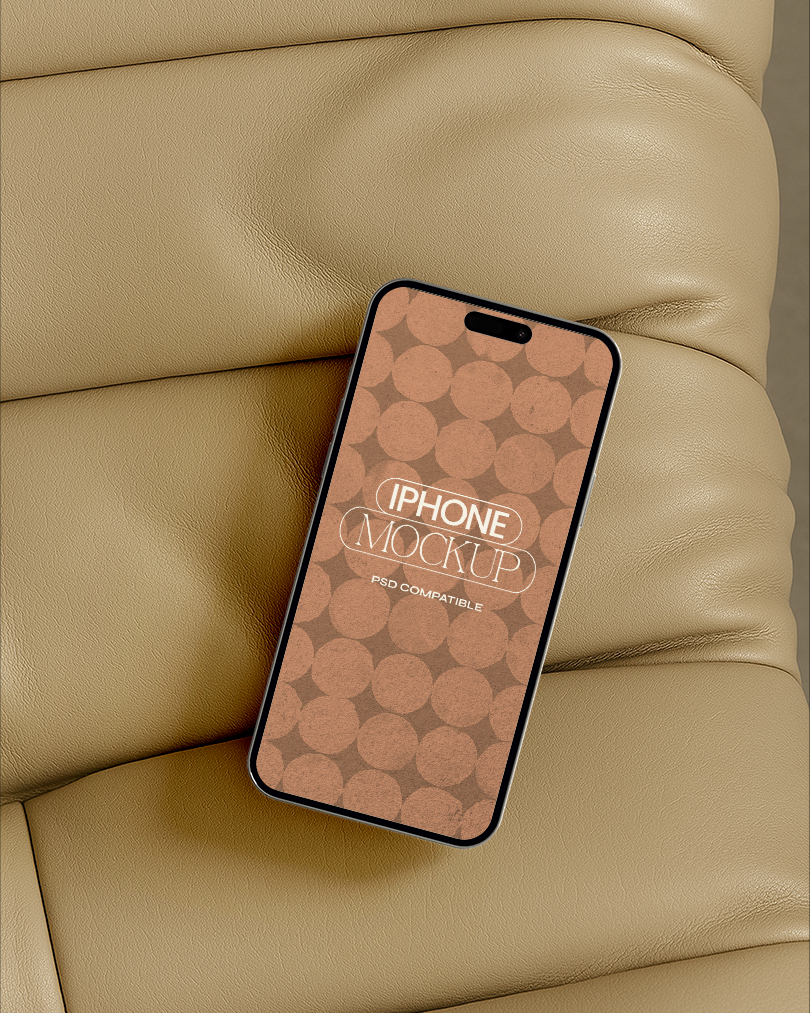 Phone on the Organic Couch Mockup