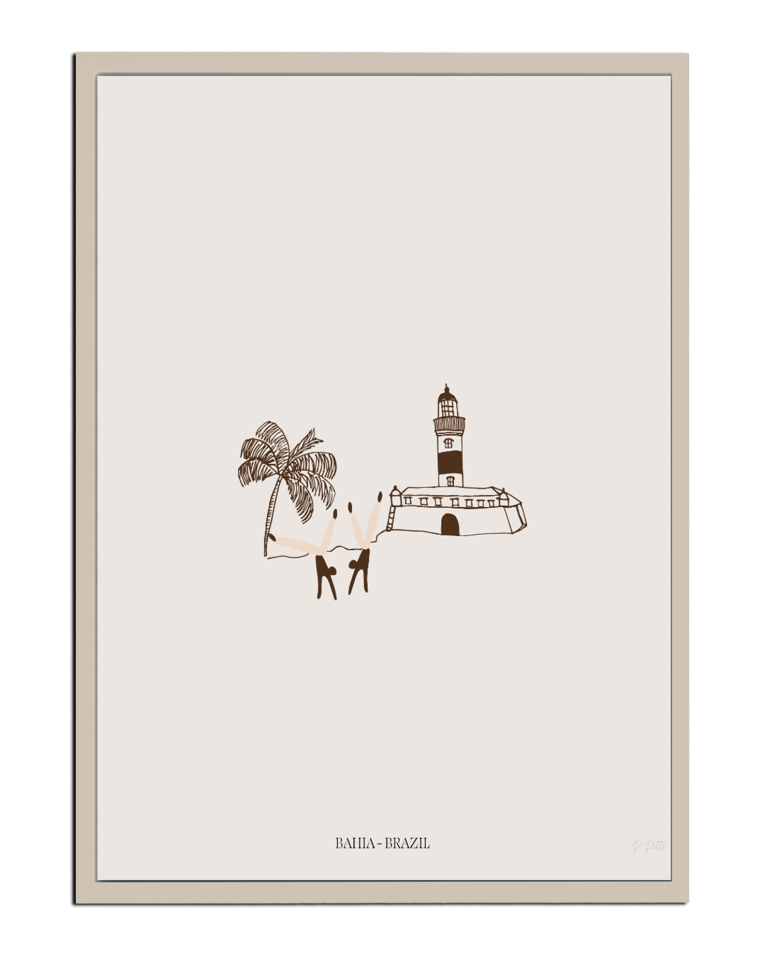 Hand Drawn Bahia Brazil Poster (DIGITAL PRINT)