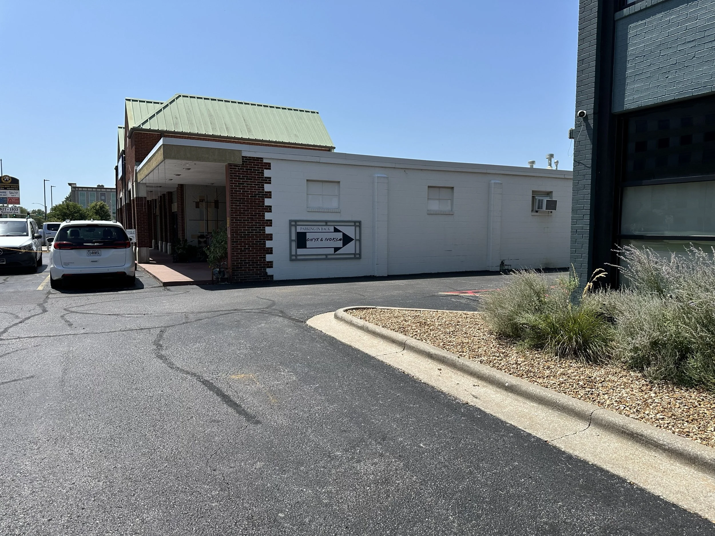 Entrance to rear parking 