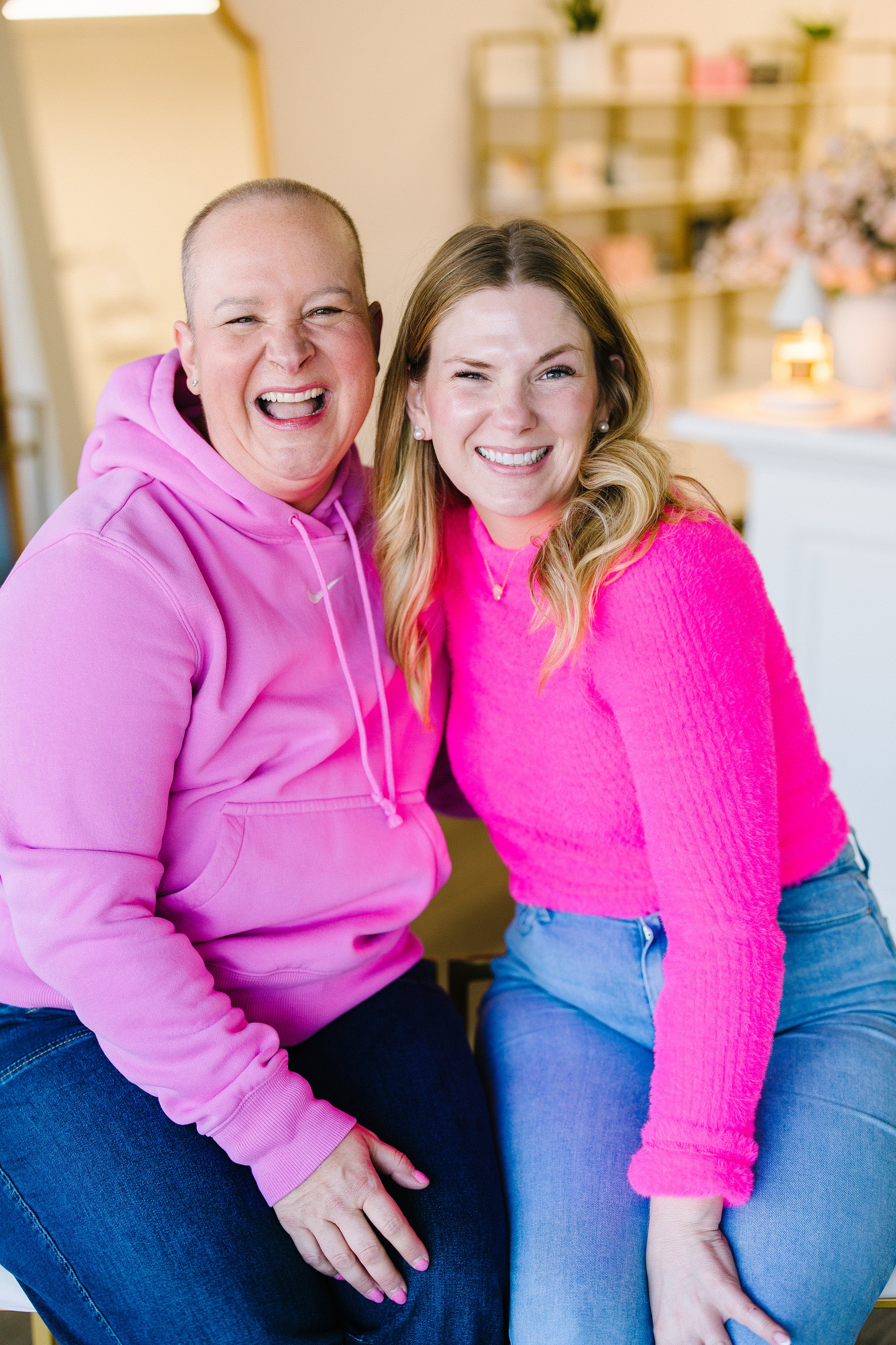 Introducing Pink Power Hour podcast to Rena of Kare 11!