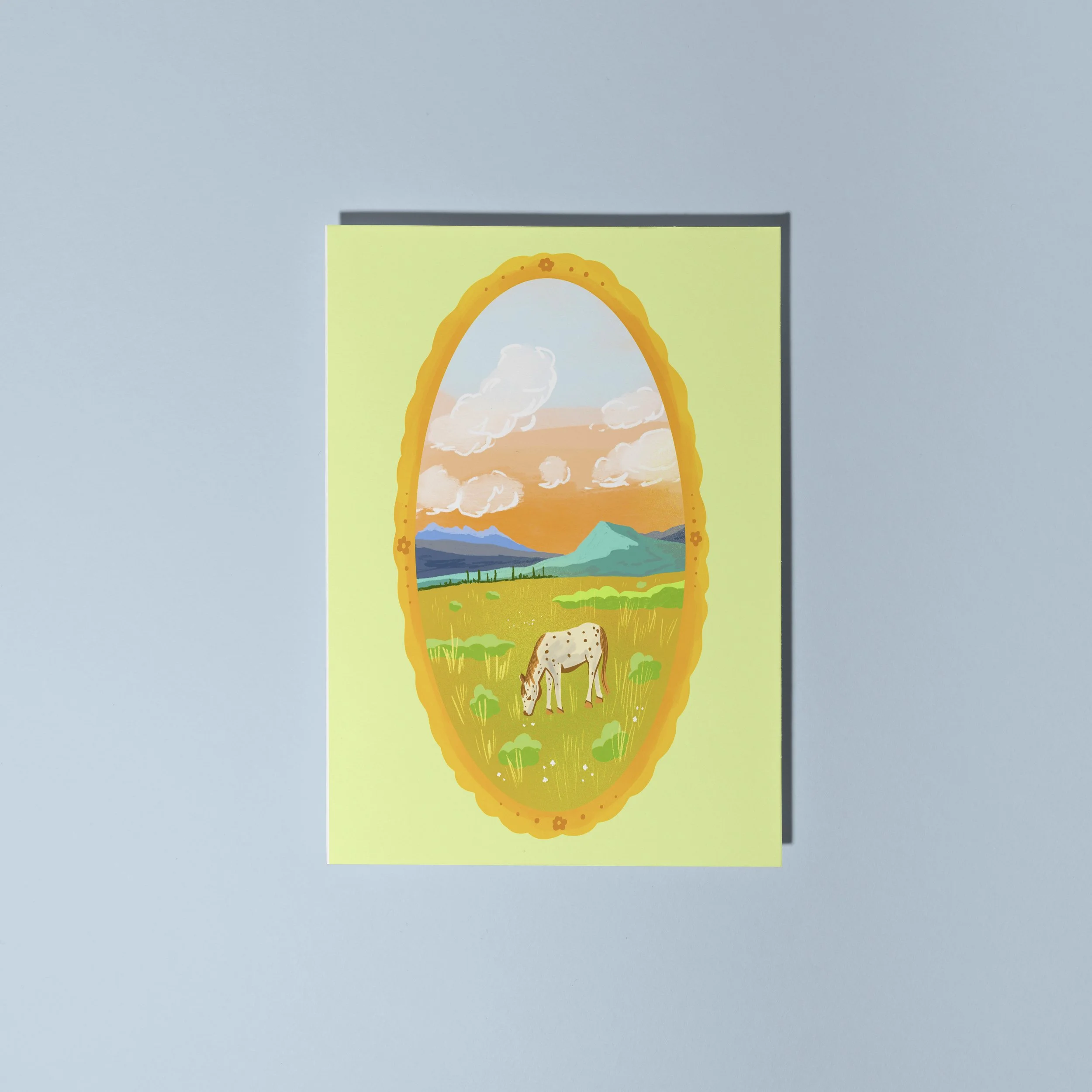 Horse in Gold Frame Greeting Card Mock Up.jpg
