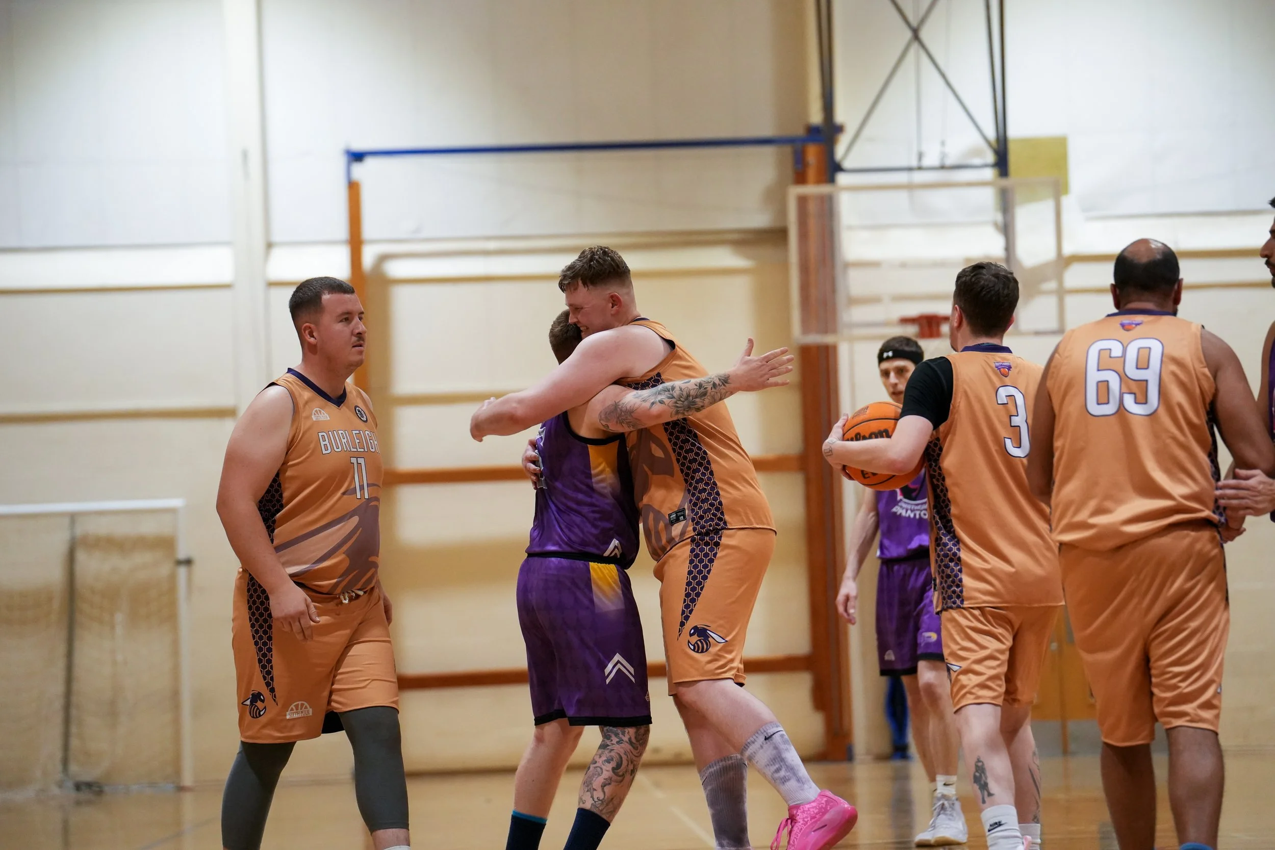 phantoms basketball coalville ashby players hug