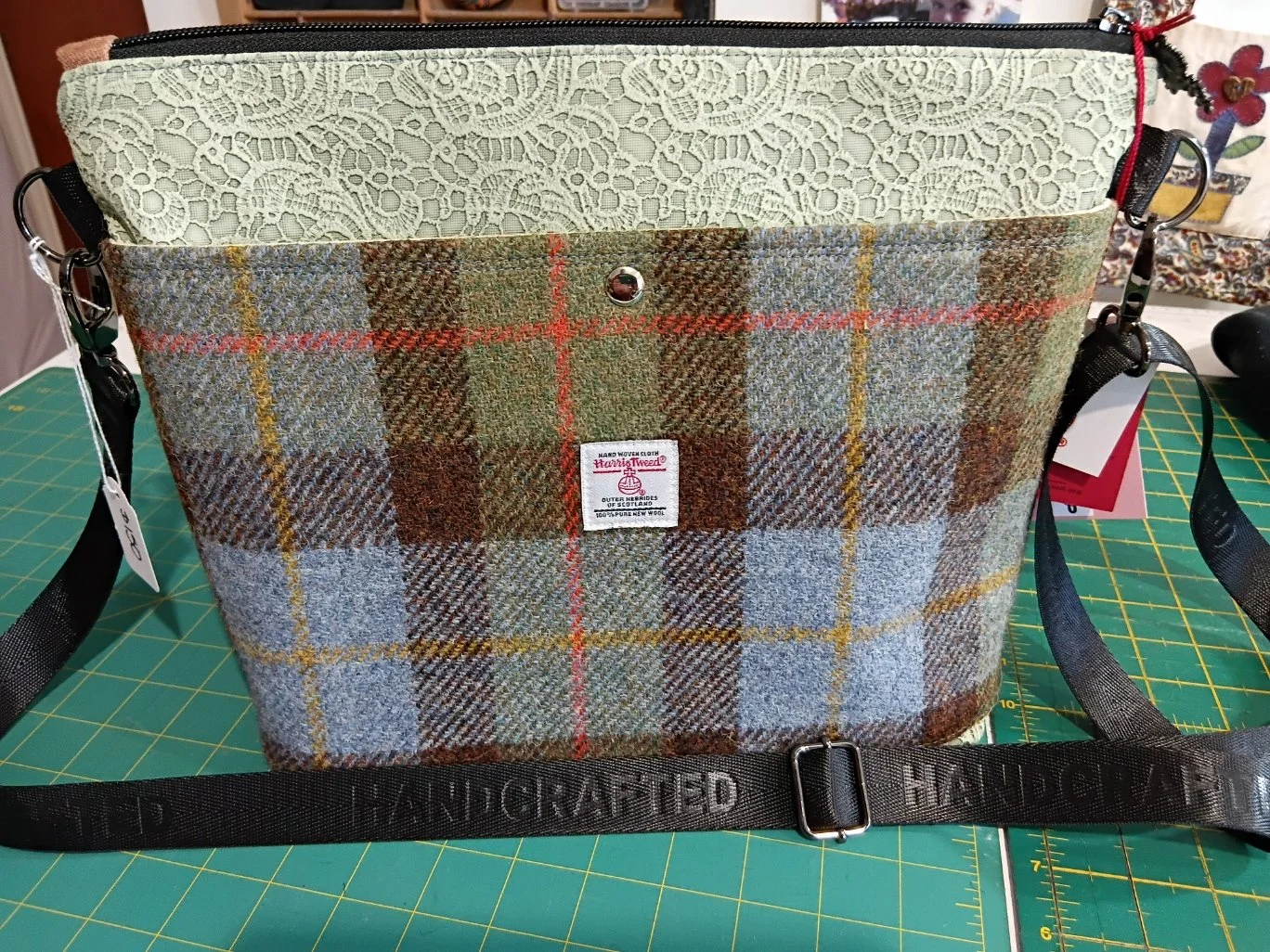 Harris Tweed®  Tote-McLeod Tartan & floral vinyl