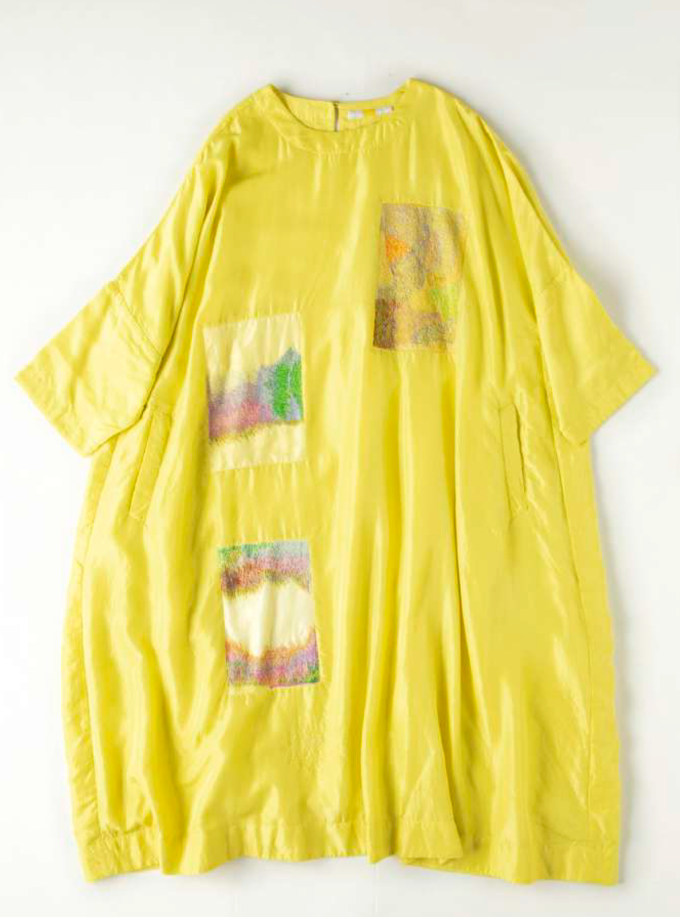 Three Abstructs Landscape Embroidered Dress