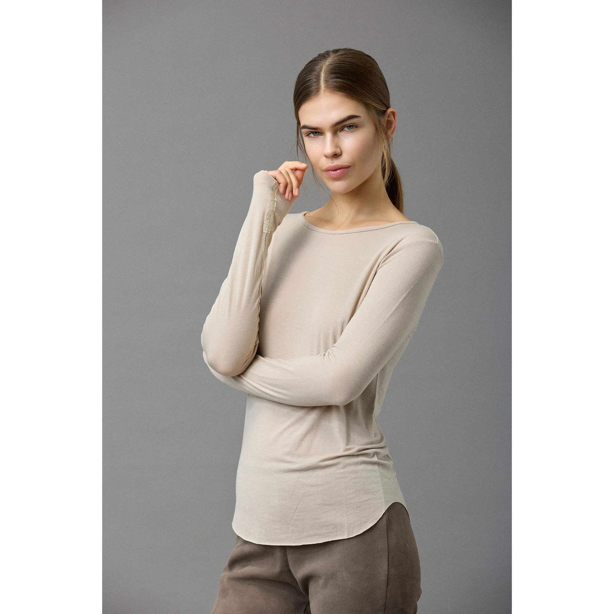 (Pre-Order) Cotton Cashmere L/S Tee (See Colors)