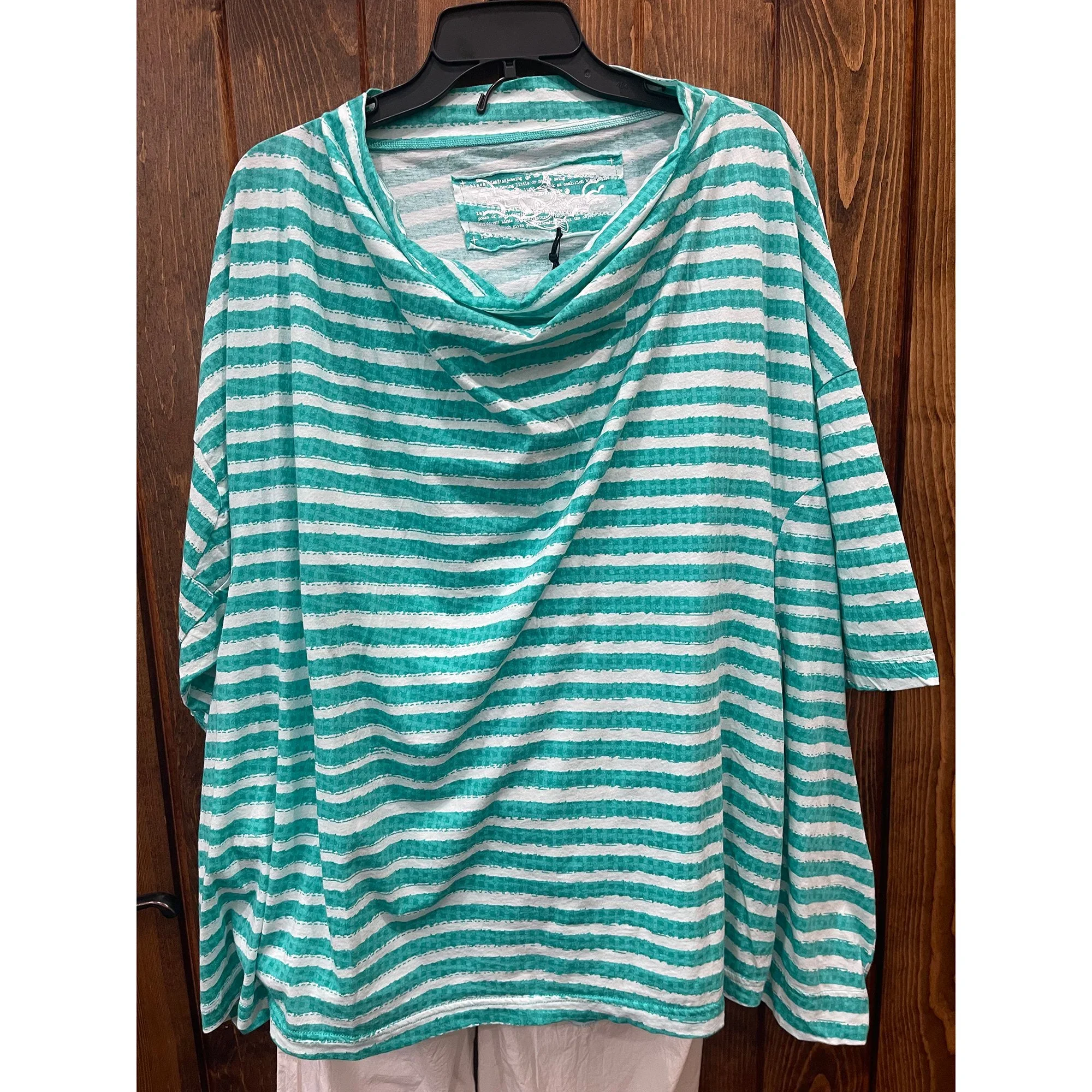 Long Sleeve Striped T-Shirt (Aqua Stripe)