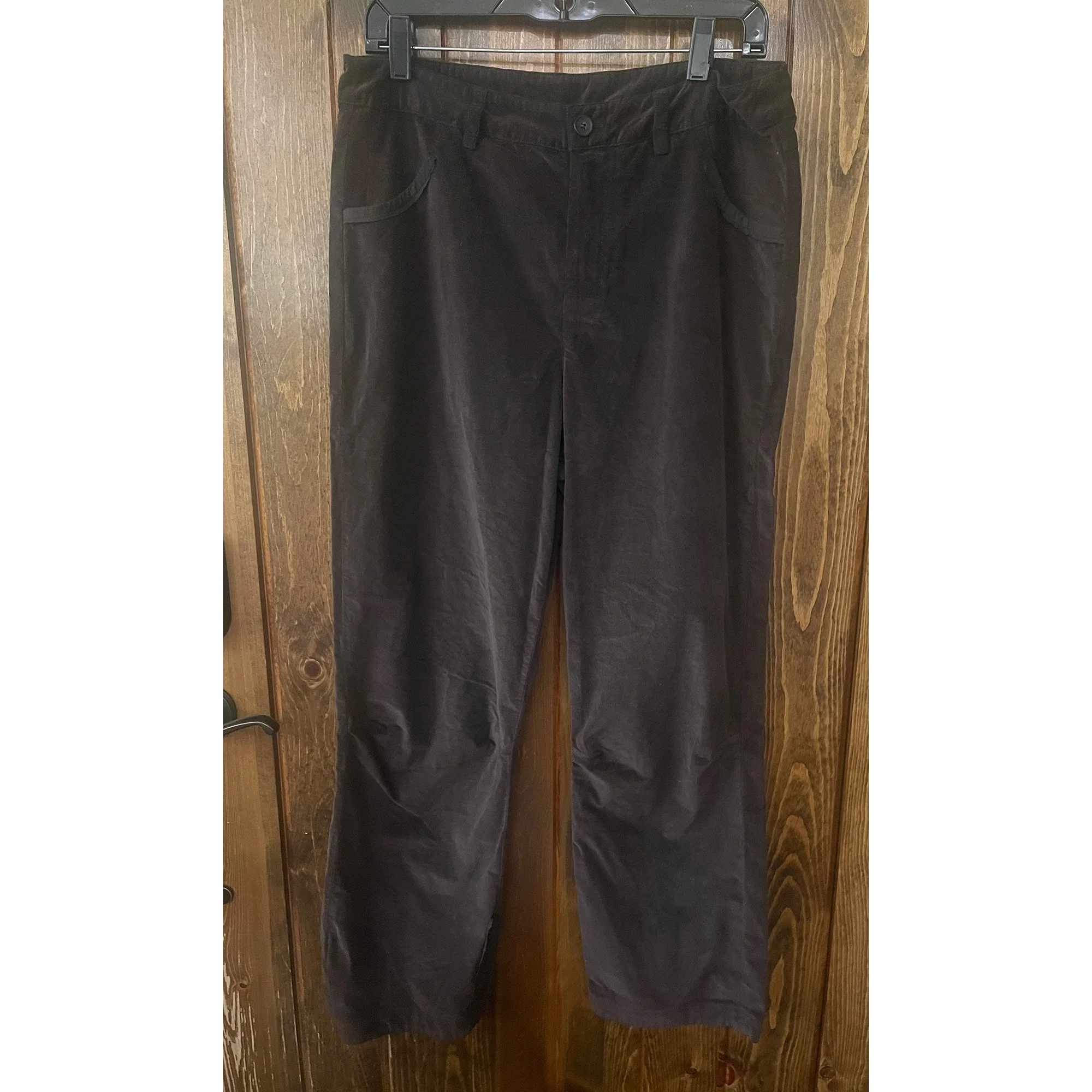 Soft Cotton Corduroy Cropped Pant in Chocolate Brown