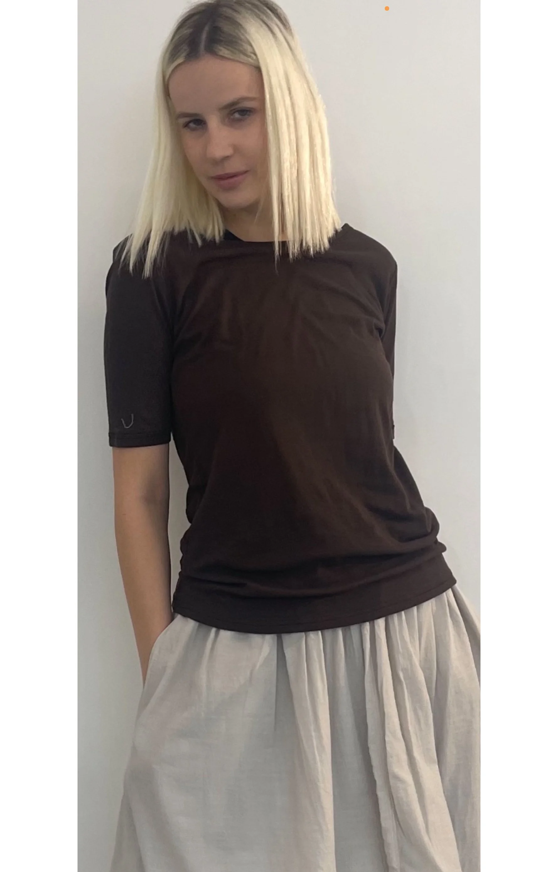 Cotton Crepe Short Sleeve Tee