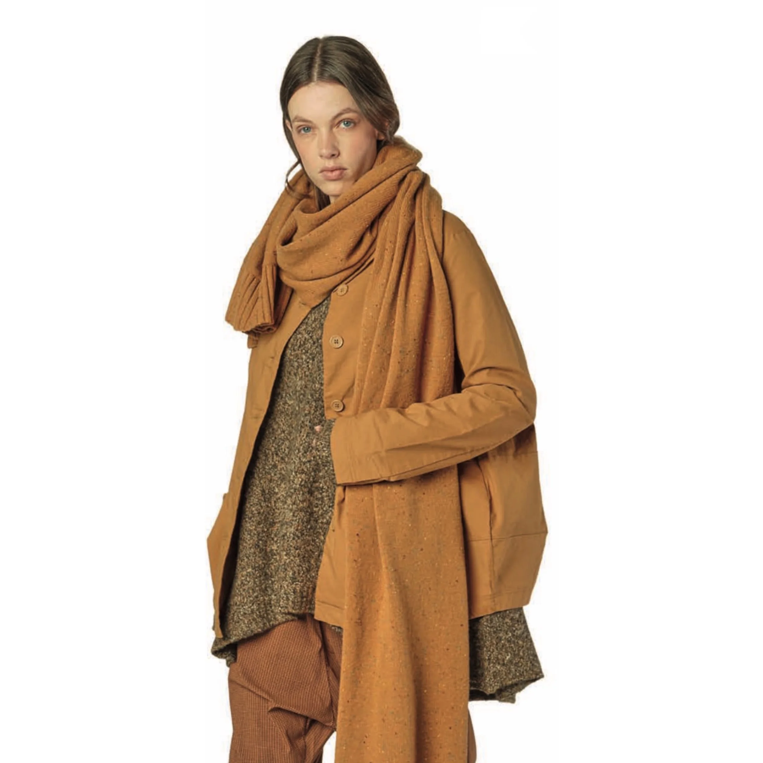 (Pre-Order) Black Label Oversized Wool Roundneck Sweater in Bronze Melange