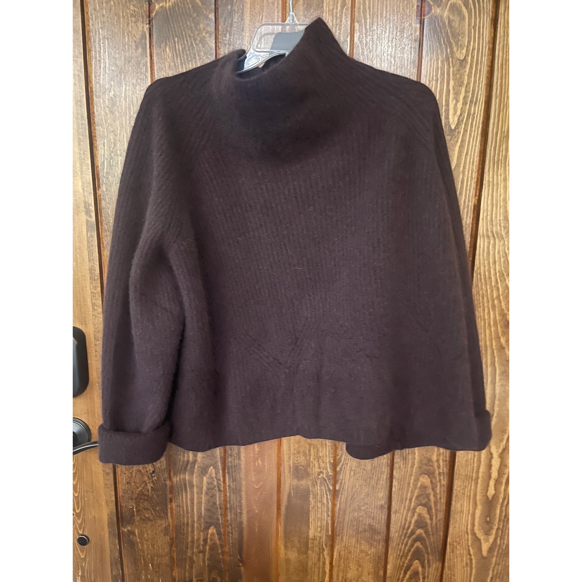 Mainline Pullover Turtleneck Sweater in Purple