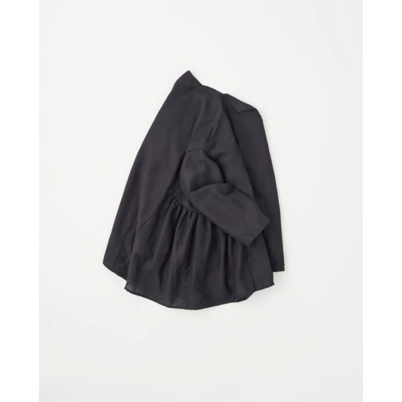 (Pre-Order) 'A Piece' Center Slit Side Gather Bolero Tunic in Black