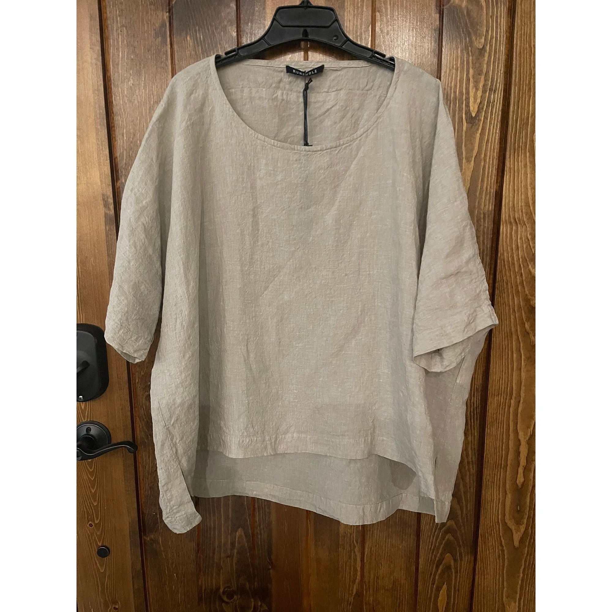 Loose Fit Linen Blouse (Dust)