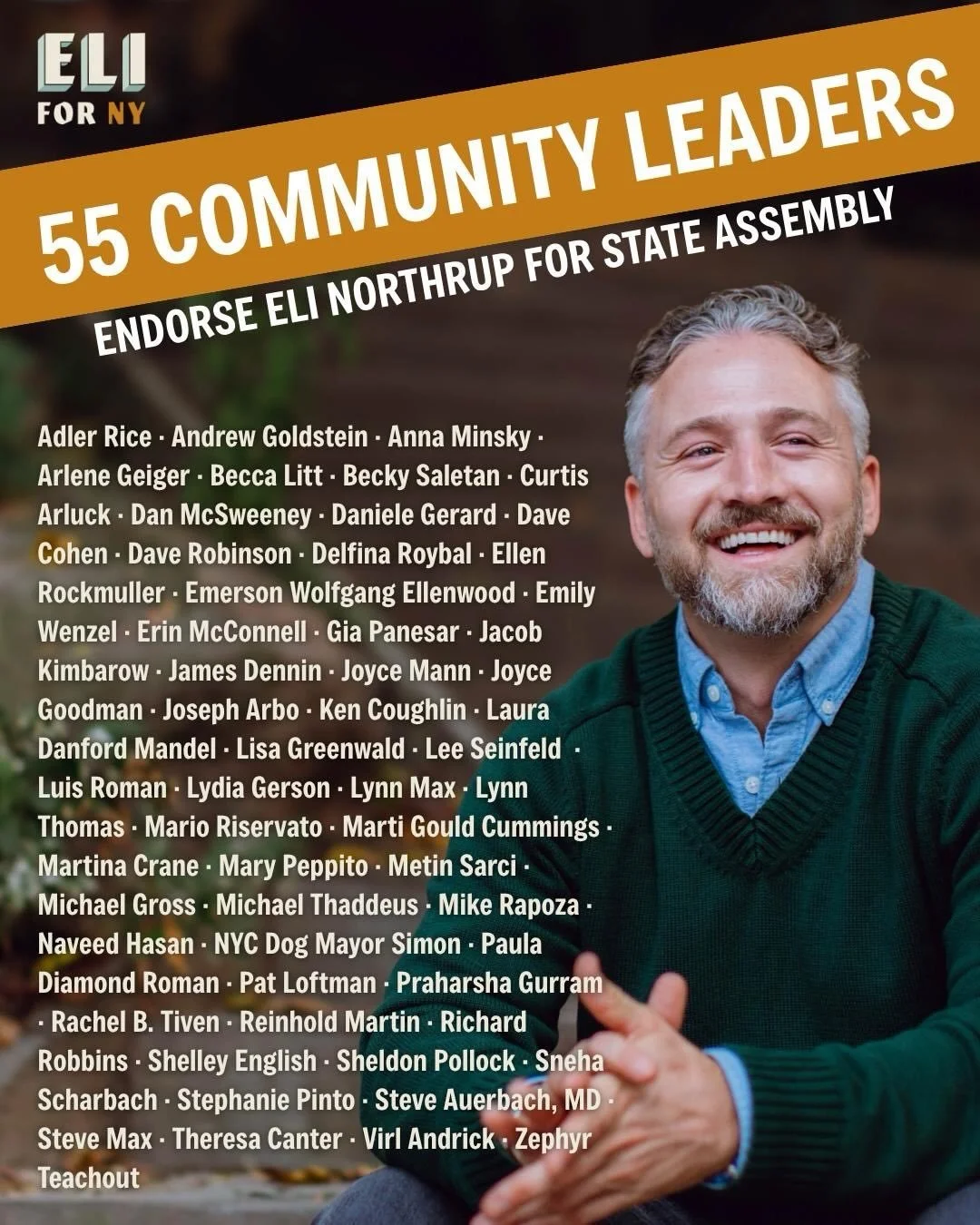 I&rsquo;m proud to announce that our campaign has been endorsed by 55 local leaders in our neighborhood! As your Assemblymember, I will be a fighter for our shared West Side values. I&rsquo;m so honored to have the support of this community.

Read th