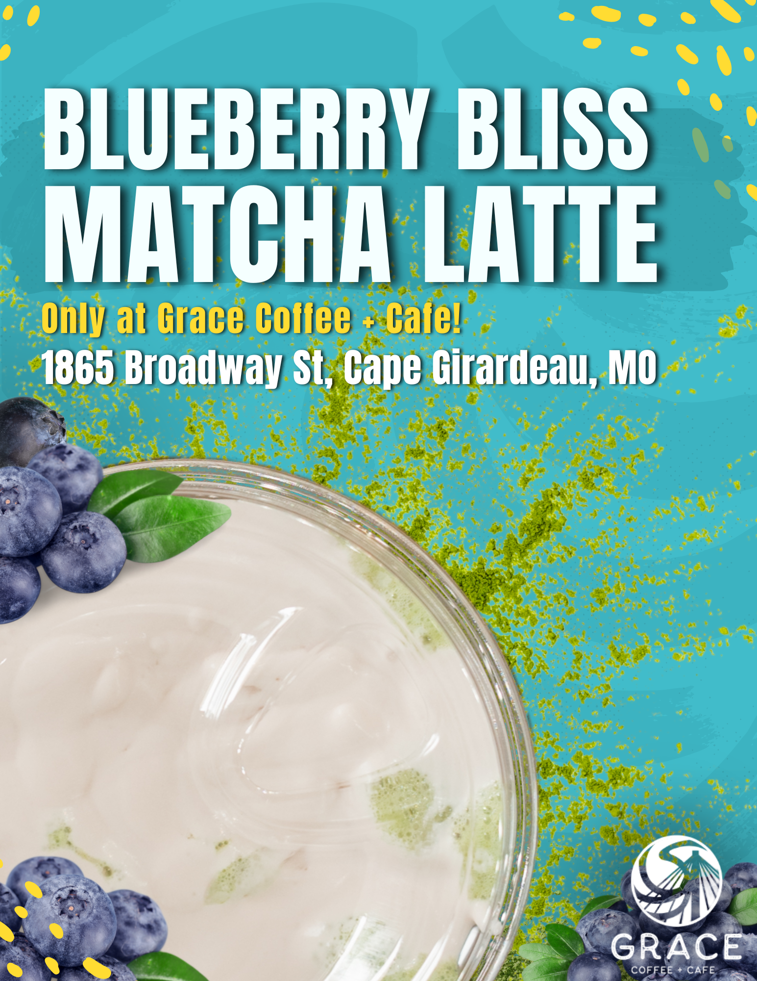 Blueberry Bliss Matcha Latte Poster (May 2025)